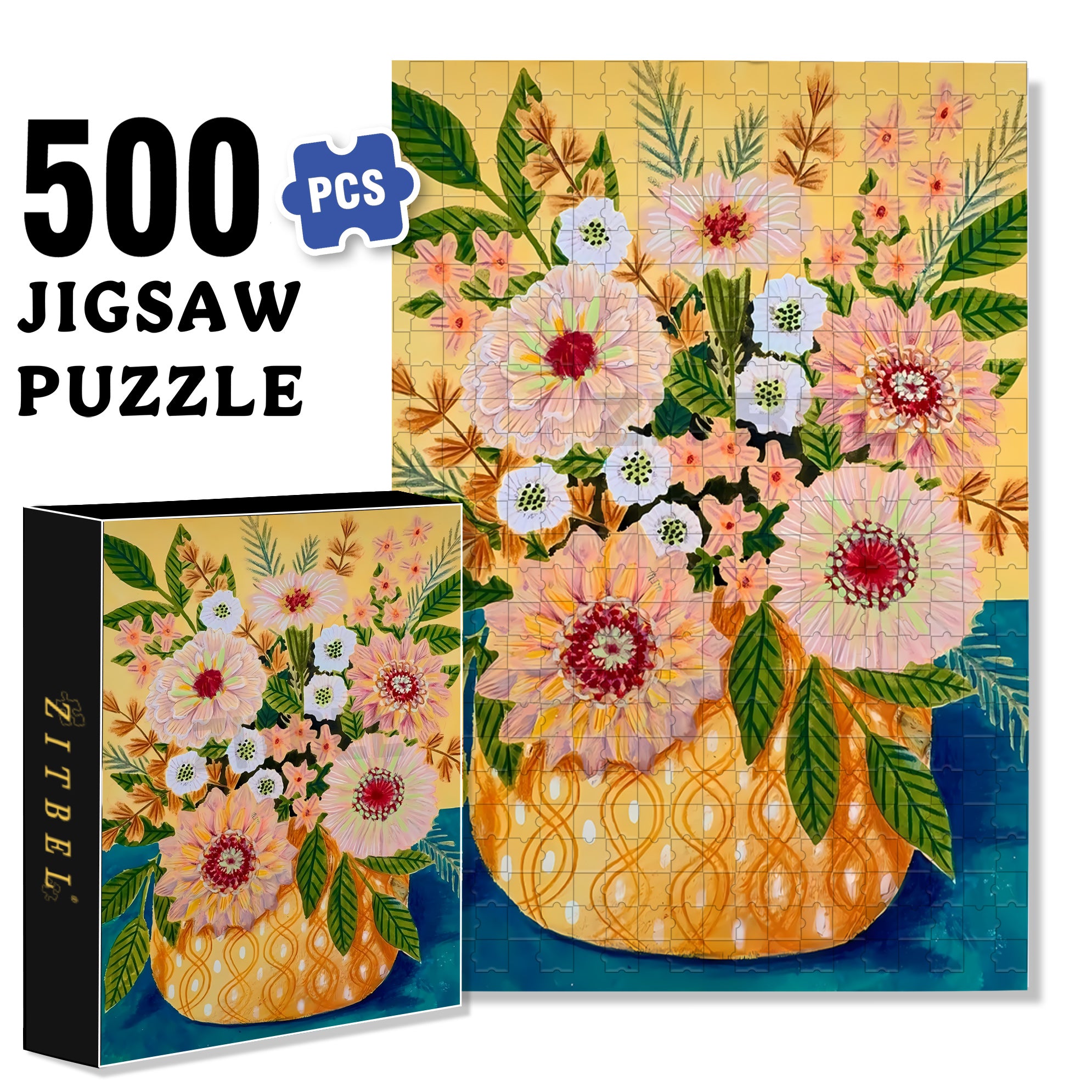 Still Life Sketch 500pcs/1000pcs Jigsaw Puzzle, Scratch-Resistant, Interactive Family Game & Brain-Boosting DIY Decor, Perfect for Halloween, Christmas & New Year Gifts, Family Puzzle Game