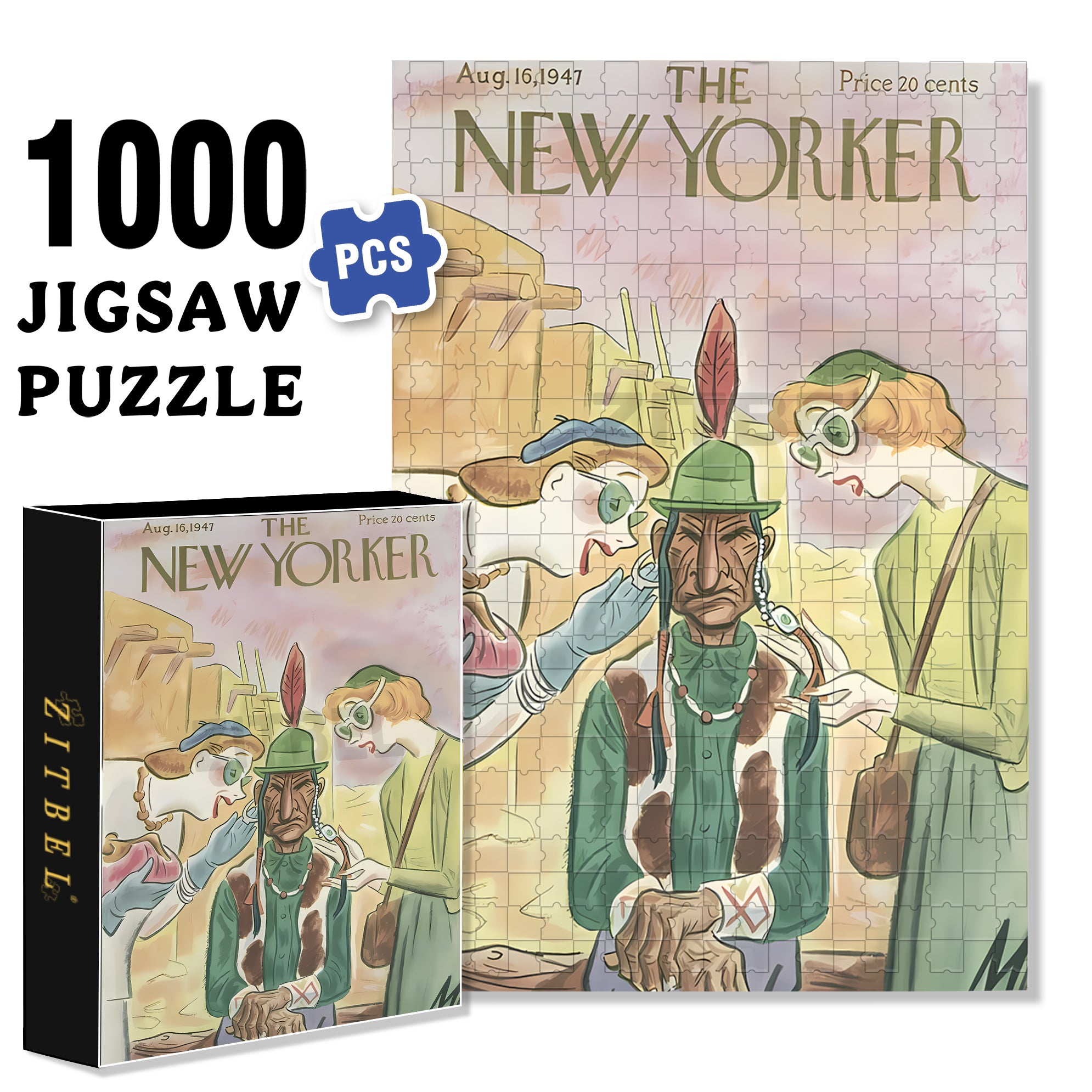 Tourists 500pcs/1000pcs Jigsaw Puzzle, Scratch-Resistant, Interactive Family Game & Brain-Boosting DIY Decor, Perfect for Halloween, Christmas & New Year Gifts, Family Puzzle Game