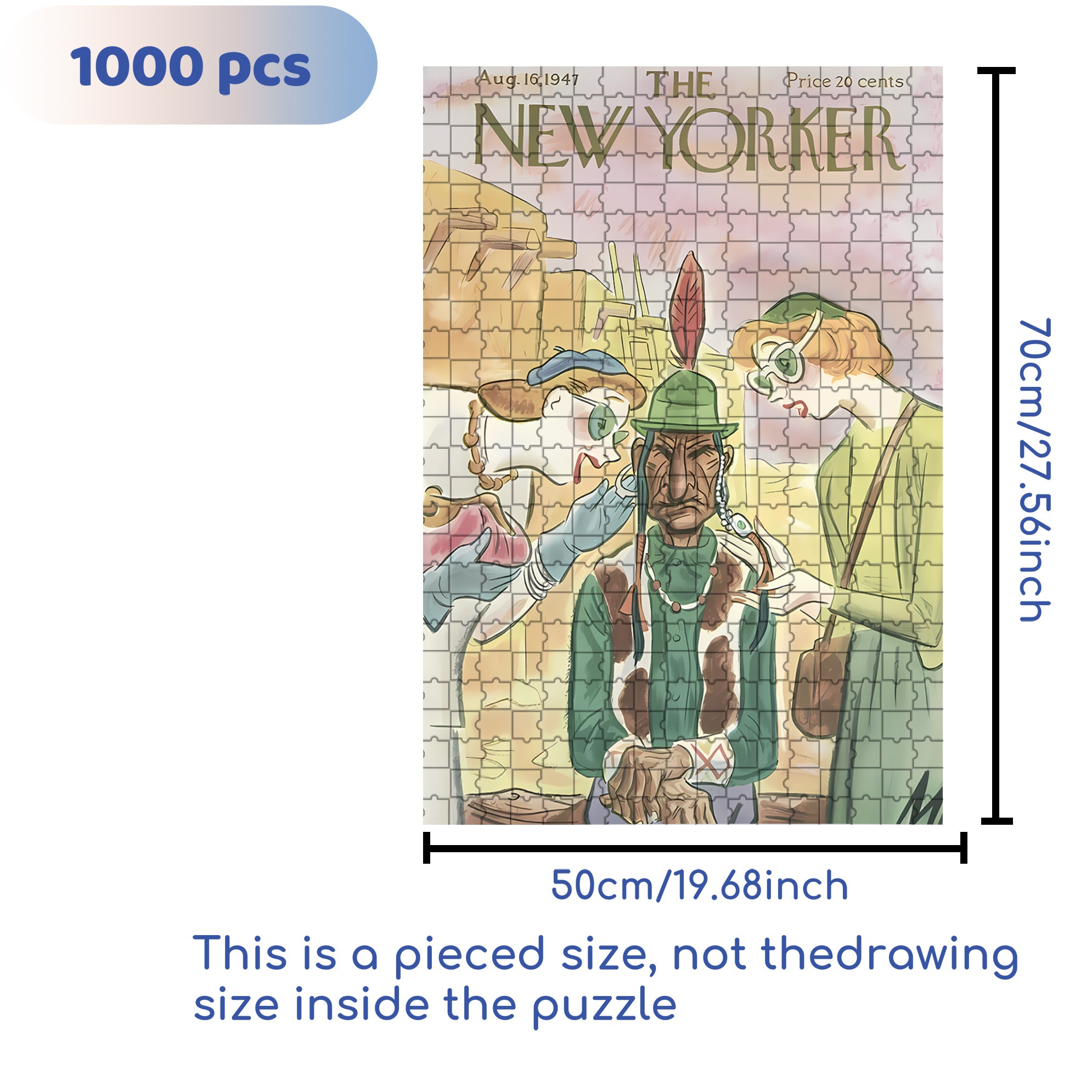 Tourists 500pcs/1000pcs Jigsaw Puzzle, Scratch-Resistant, Interactive Family Game & Brain-Boosting DIY Decor, Perfect for Halloween, Christmas & New Year Gifts, Family Puzzle Game
