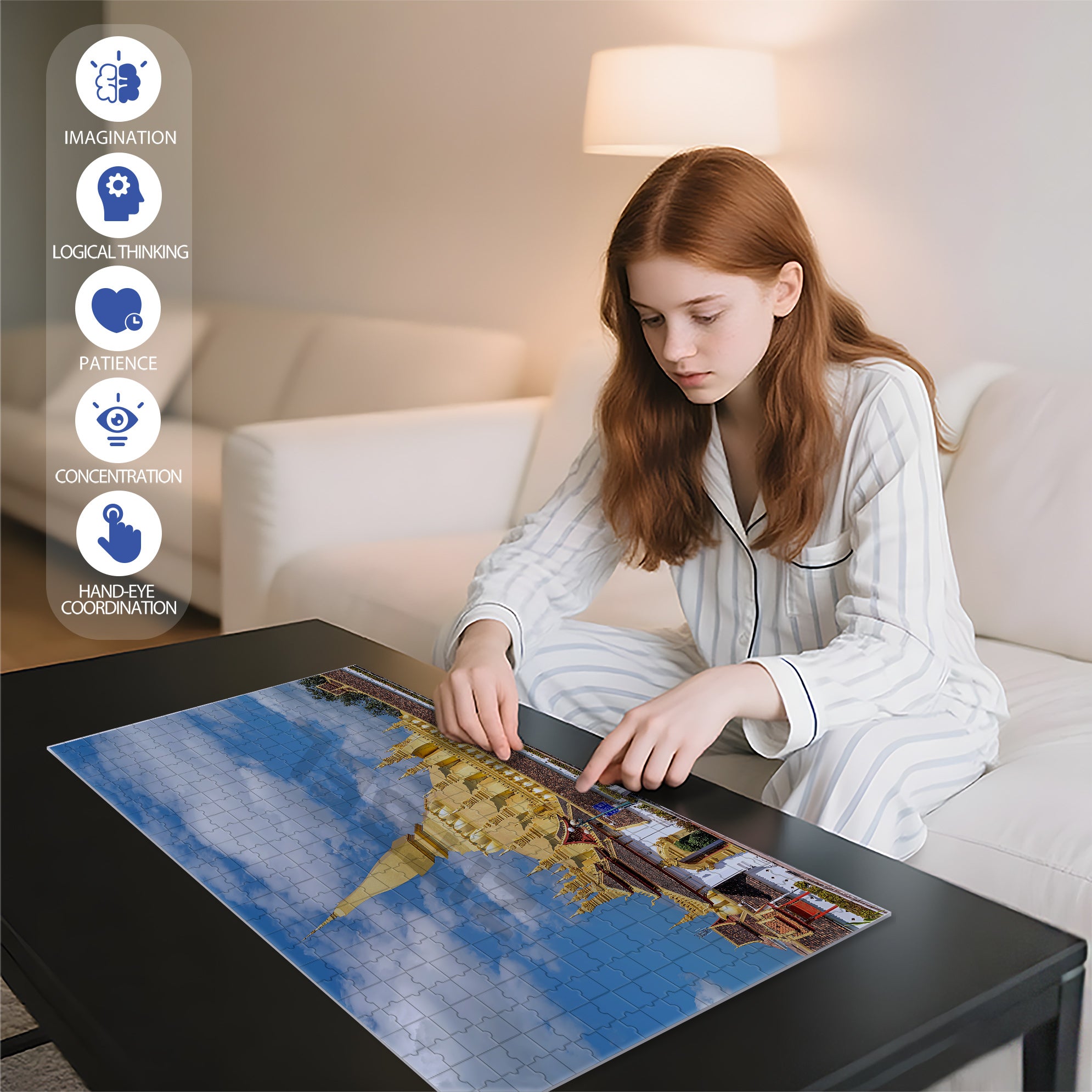 Vientiane Pagoda, Laos 500pcs/1000pcs Jigsaw Puzzle, Scratch-Resistant, Interactive Family Game & Brain-Boosting DIY Decor, Perfect for Halloween, Christmas & New Year Gifts, Family Puzzle Game