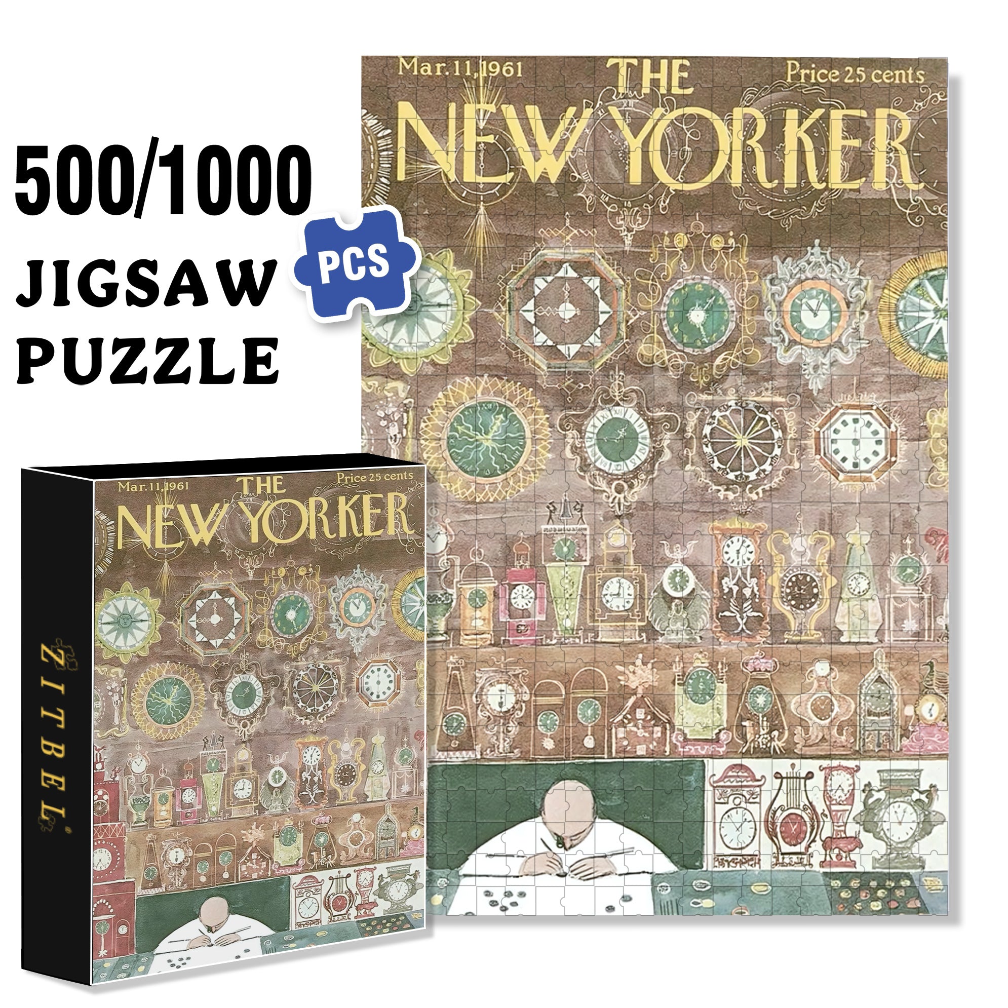 Watch Repair 500pcs/1000pcs Jigsaw Puzzle, Scratch-Resistant, Interactive Family Game & Brain-Boosting DIY Decor, Perfect for Halloween, Christmas & New Year Gifts, Family Puzzle Game