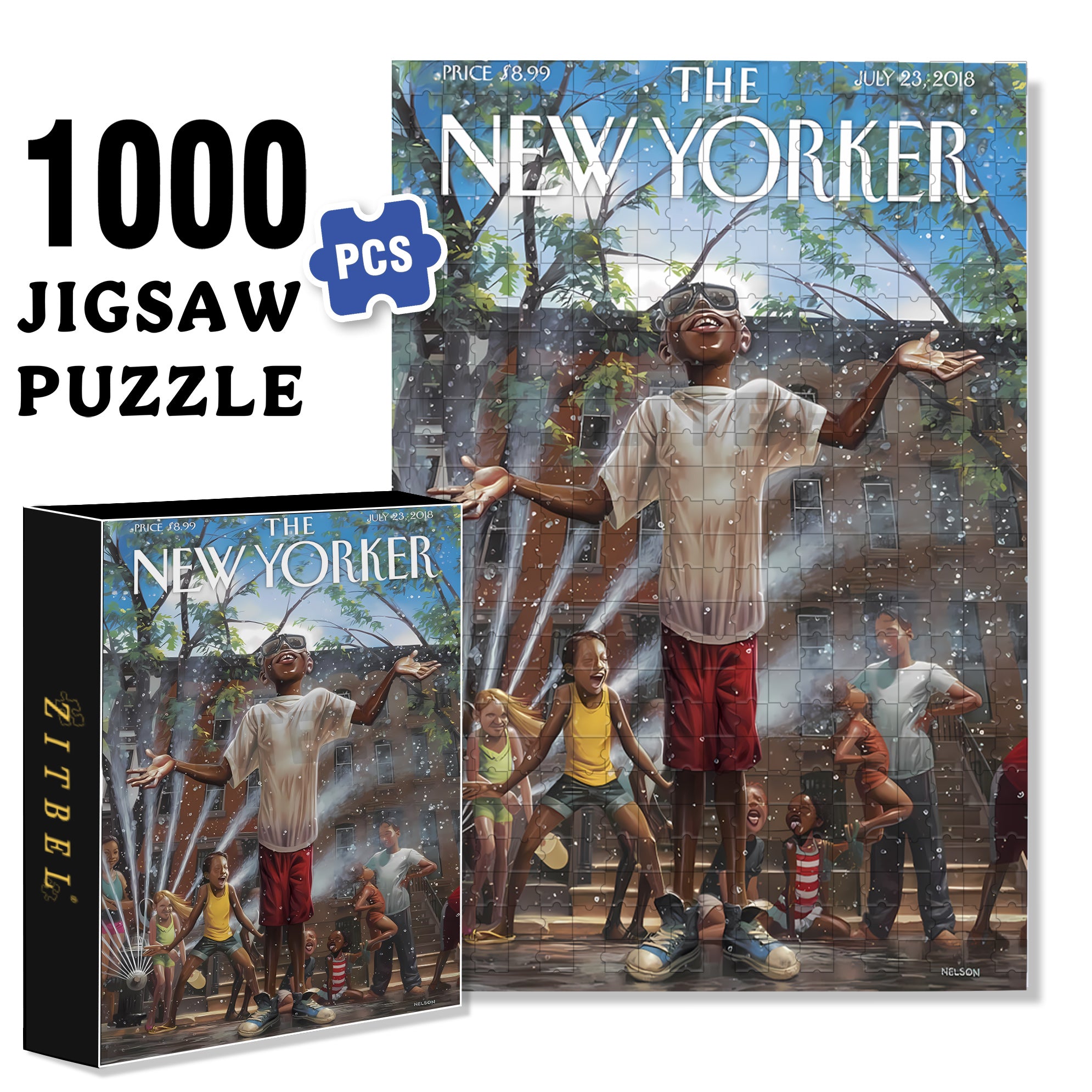 Water Fight 500pcs/1000pcs Jigsaw Puzzle, Scratch-Resistant, Interactive Family Game & Brain-Boosting DIY Decor, Perfect for Halloween, Christmas & New Year Gifts, Family Puzzle Game