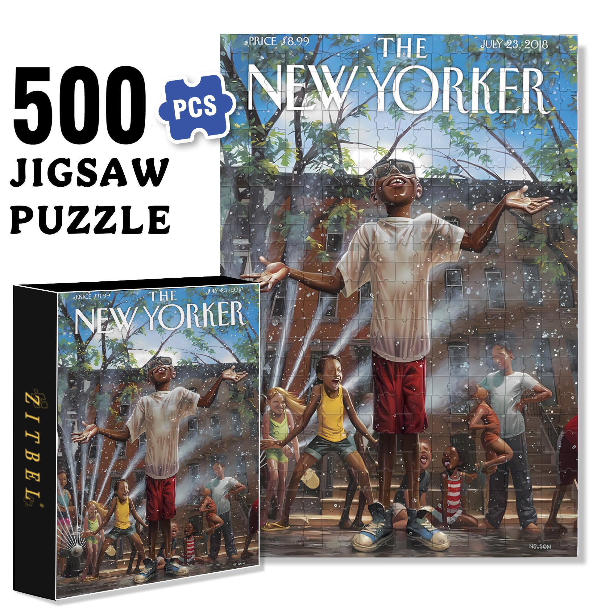 Water Fight 500pcs/1000pcs Jigsaw Puzzle, Scratch-Resistant, Interactive Family Game & Brain-Boosting DIY Decor, Perfect for Halloween, Christmas & New Year Gifts, Family Puzzle Game