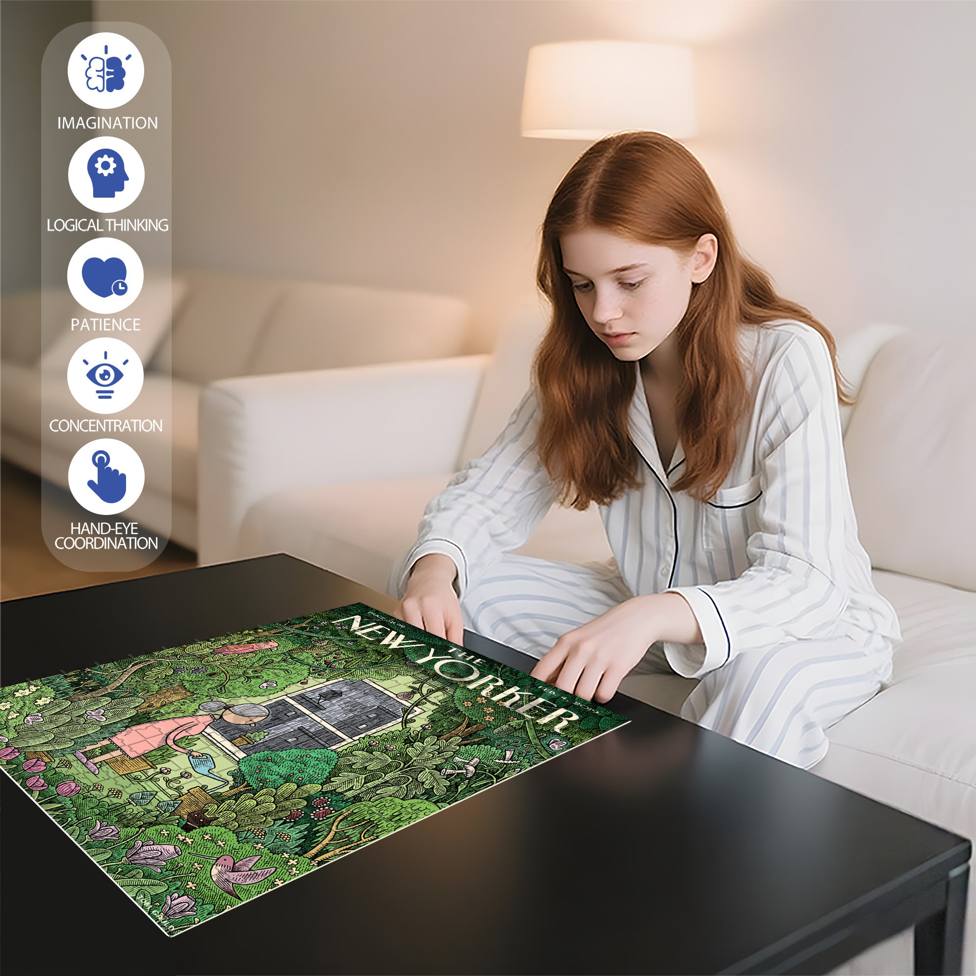 Winter Garden 500pcs/1000pcs Jigsaw Puzzle, Scratch-Resistant, Interactive Family Game & Brain-Boosting DIY Decor, Perfect for Halloween, Christmas & New Year Gifts, Family Puzzle Game