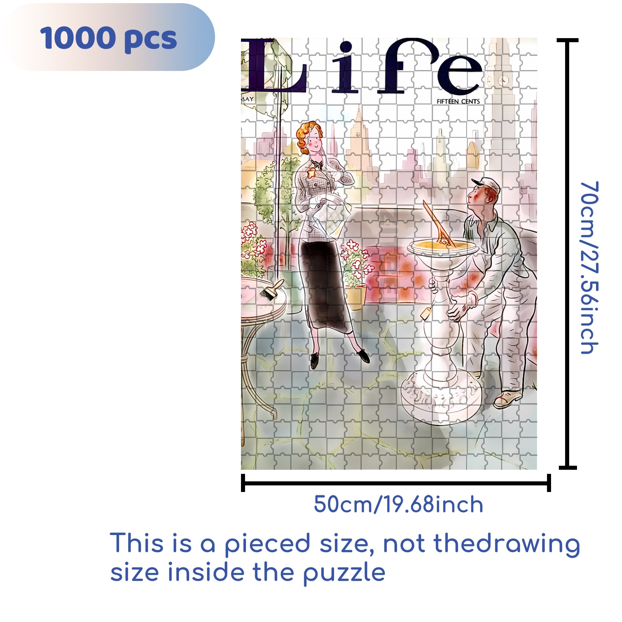 Dam Charming City 500pcs/1000pcs Jigsaw Puzzle, Scratch-Resistant, Interactive Family Game & Brain-Boosting DIY Decor, Perfect for Halloween, Christmas & New Year Gifts, Family Puzzle Game