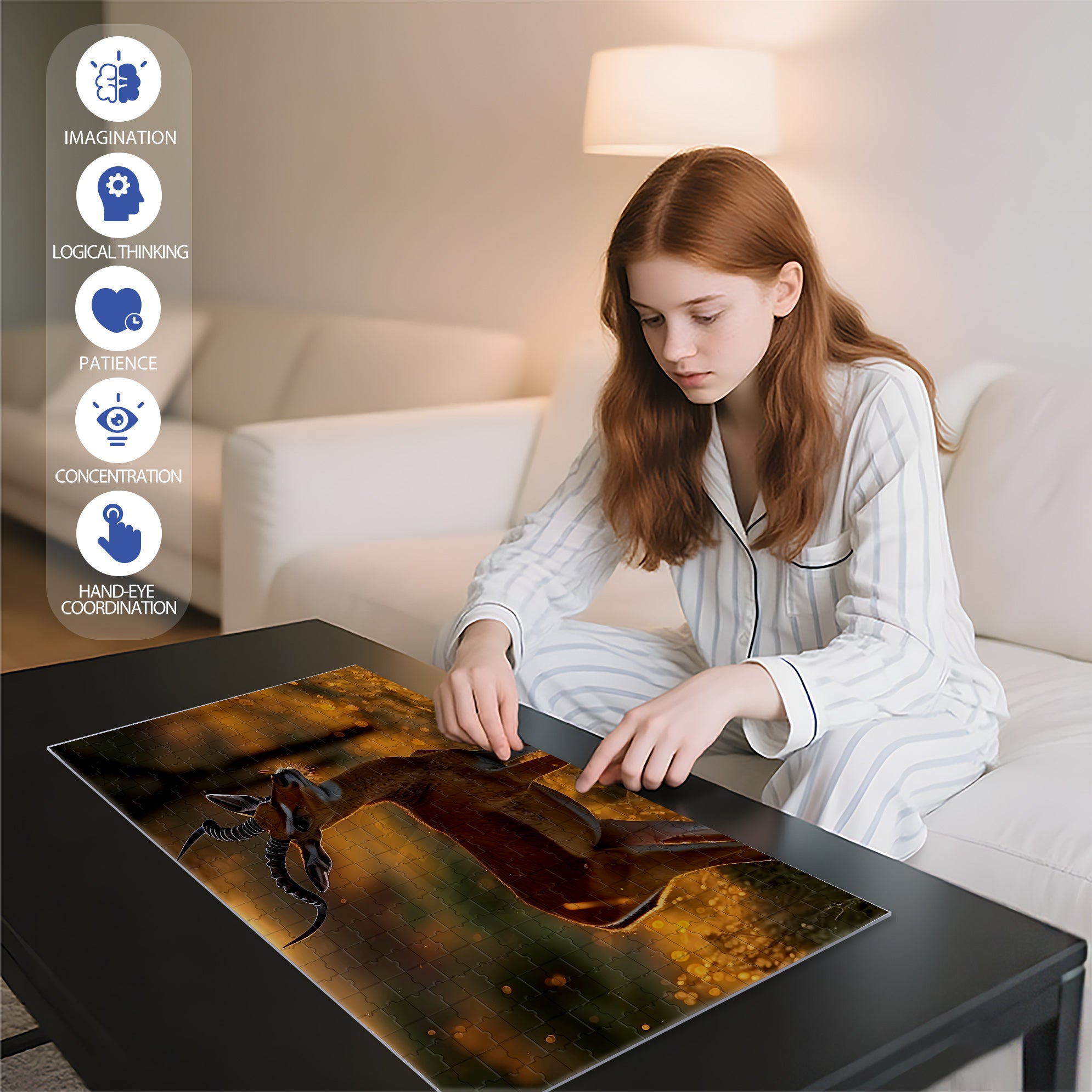 Adjust Position 500pcs/1000pcs Jigsaw Puzzle, Scratch-Resistant, Interactive Family Game & Brain-Boosting DIY Decor, Perfect for Halloween, Christmas & New Year Gifts, Family Puzzle Game