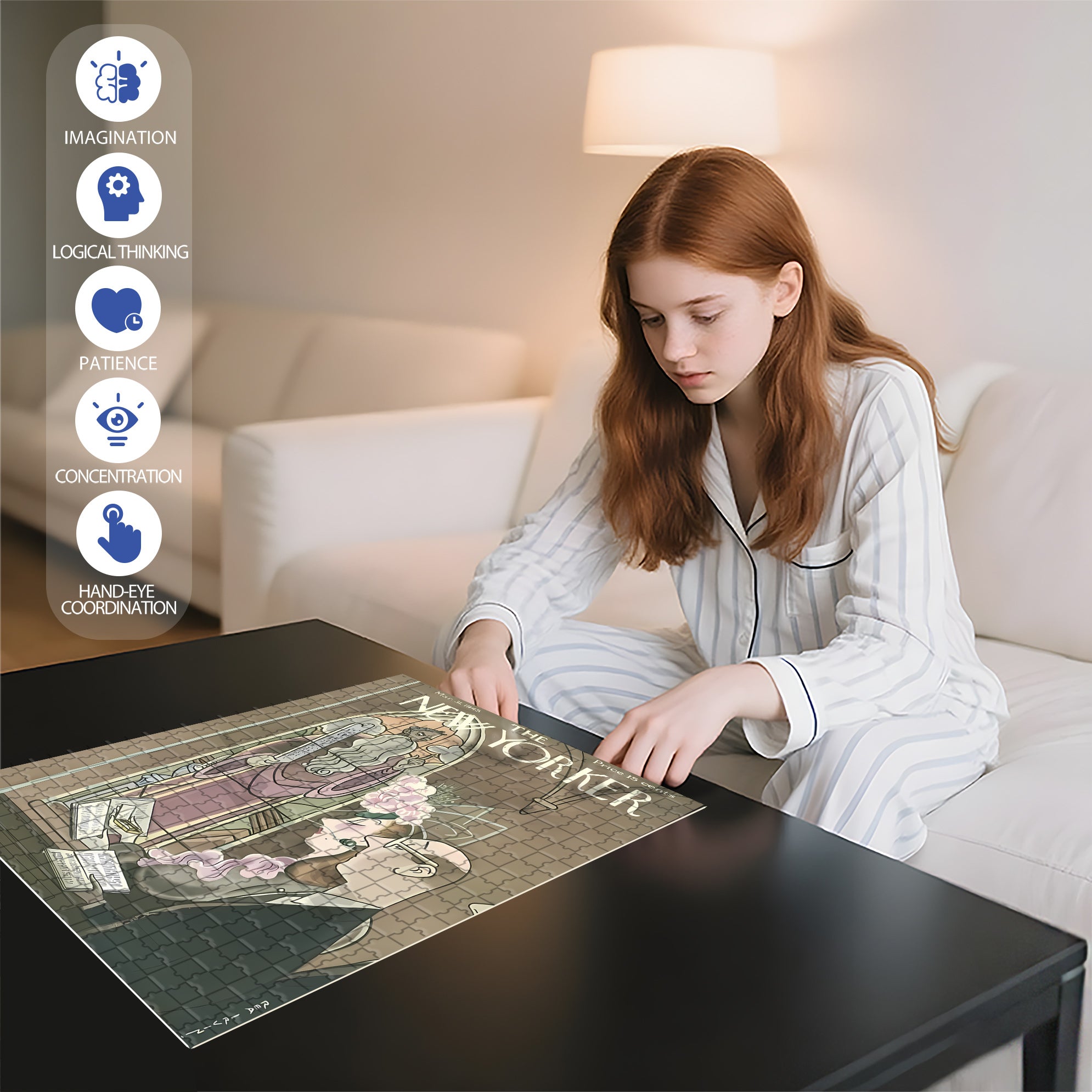 August 500pcs/1000pcs Jigsaw Puzzle, Scratch-Resistant, Interactive Family Game & Brain-Boosting DIY Decor, Perfect for Halloween, Christmas & New Year Gifts, Family Puzzle Game