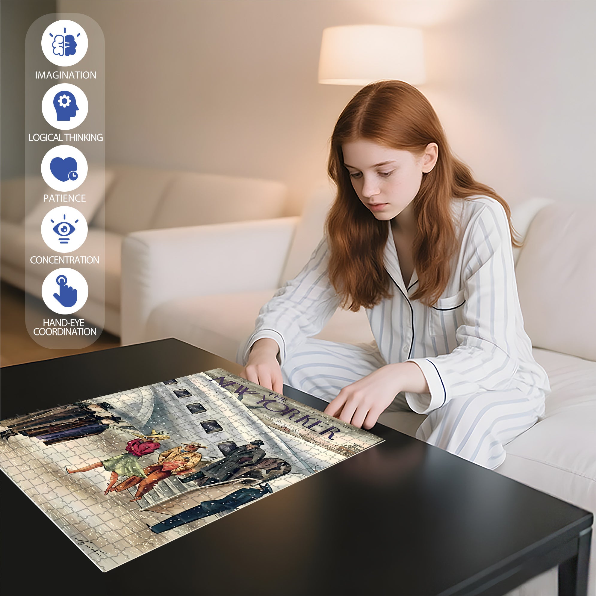 Birds On A Winter Night 500pcs/1000pcs Jigsaw Puzzle, Scratch-Resistant, Interactive Family Game & Brain-Boosting DIY Decor, Perfect for Halloween, Christmas & New Year Gifts, Family Puzzle Game