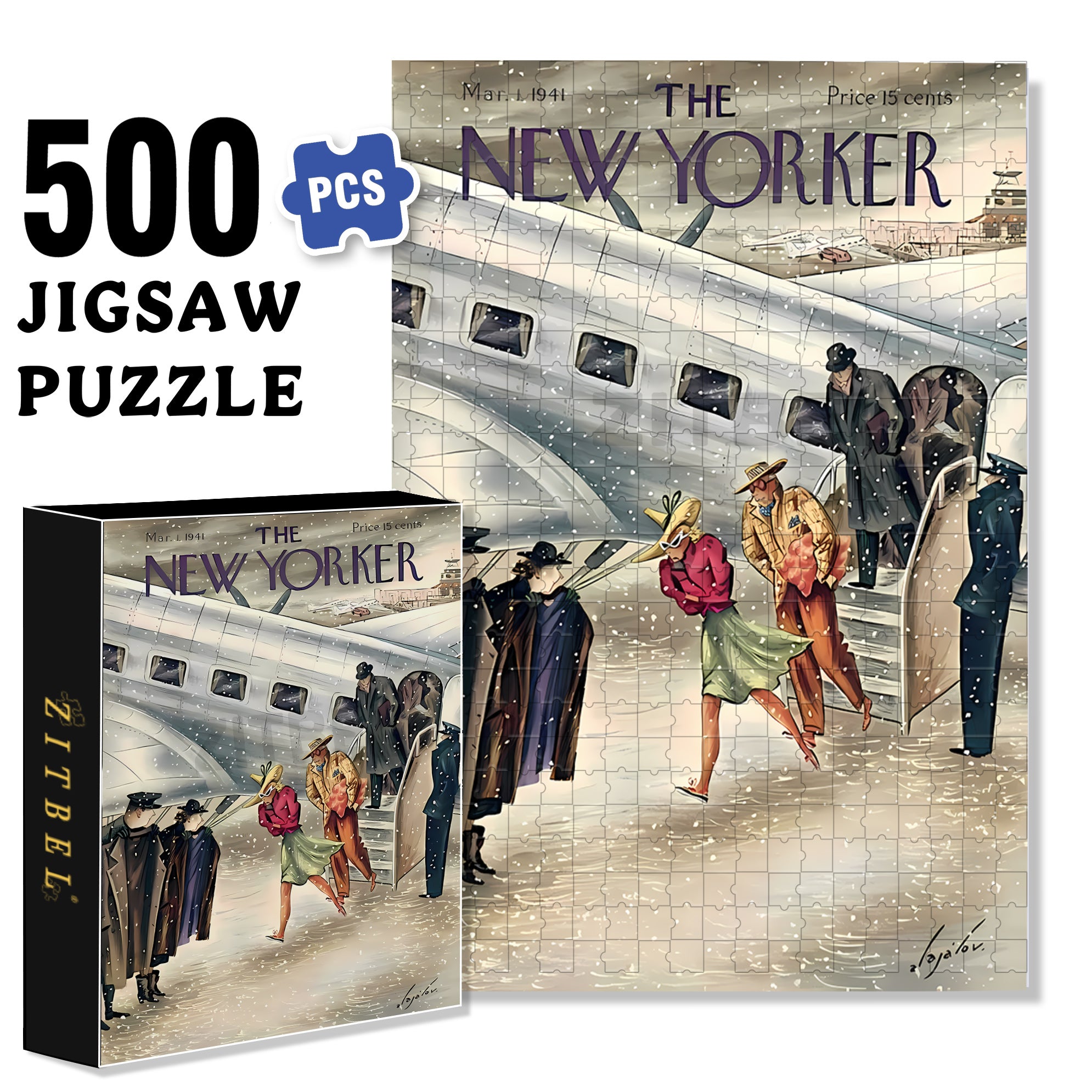 Birds On A Winter Night 500pcs/1000pcs Jigsaw Puzzle, Scratch-Resistant, Interactive Family Game & Brain-Boosting DIY Decor, Perfect for Halloween, Christmas & New Year Gifts, Family Puzzle Game