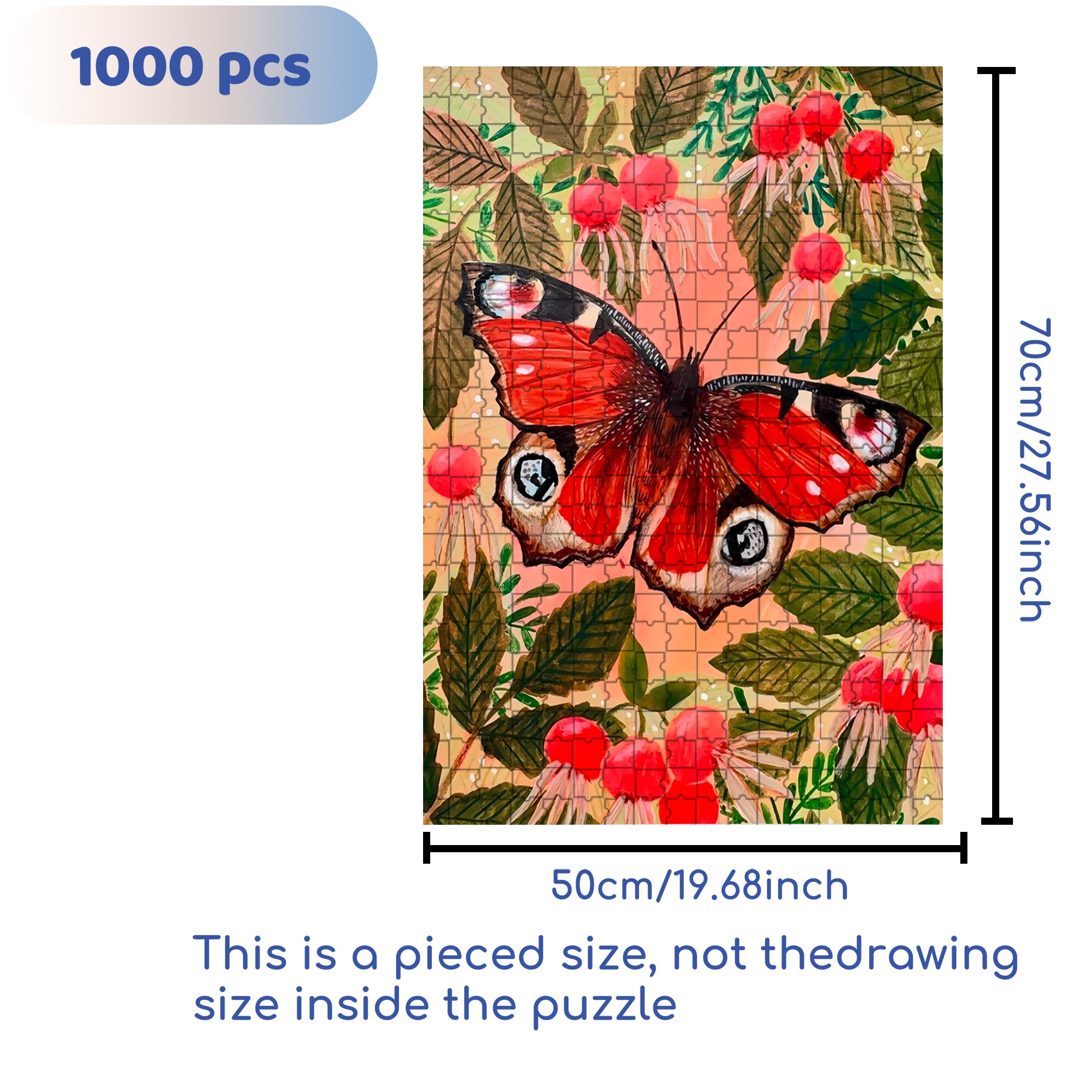 Butterfly Dance 500pcs/1000pcs Jigsaw Puzzle, Scratch-Resistant, Interactive Family Game & Brain-Boosting DIY Decor, Perfect for Halloween, Christmas & New Year Gifts, Family Puzzle Game