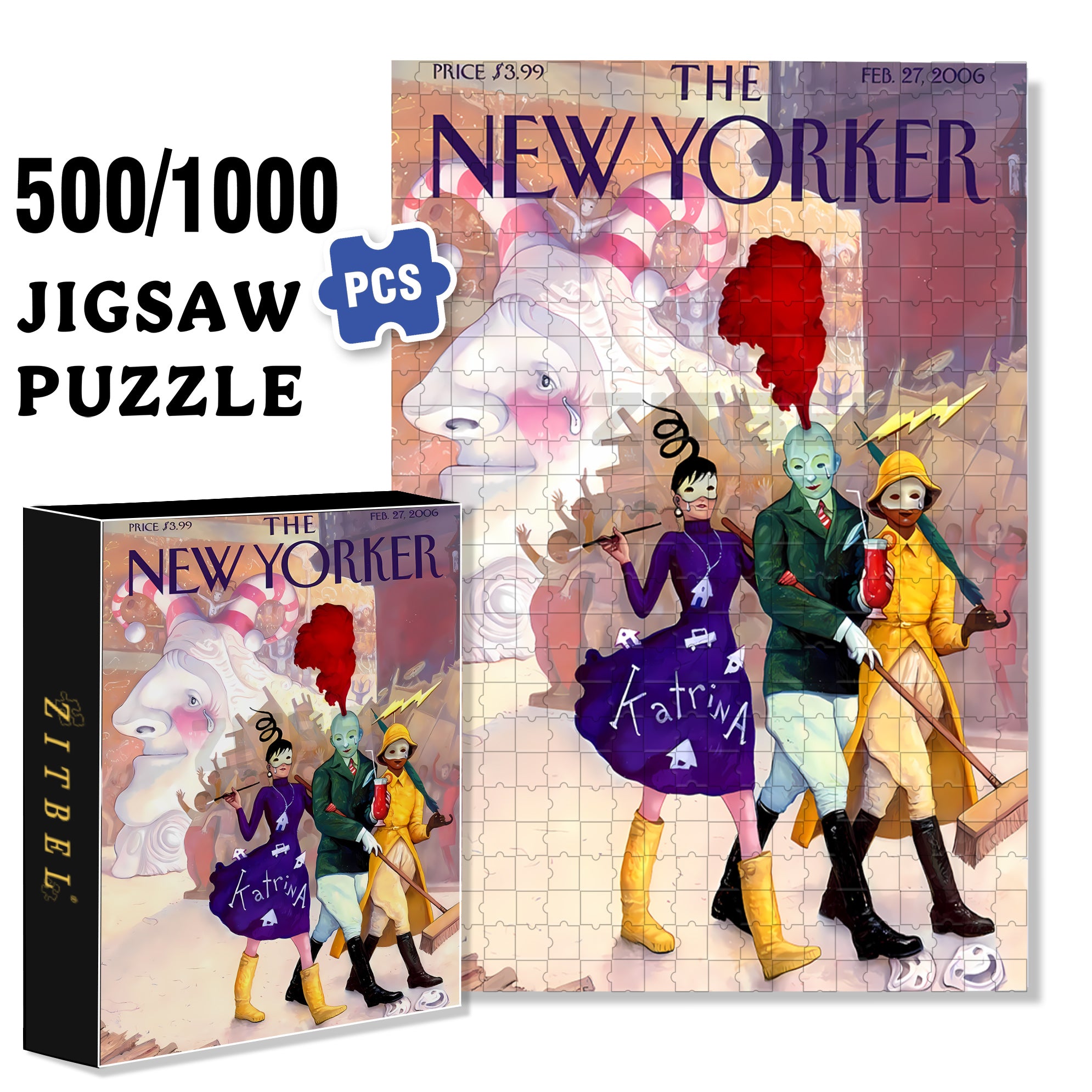 Circus Performances 500pcs/1000pcs Jigsaw Puzzle, Scratch-Resistant, Interactive Family Game & Brain-Boosting DIY Decor, Perfect for Halloween, Christmas & New Year Gifts, Family Puzzle Game