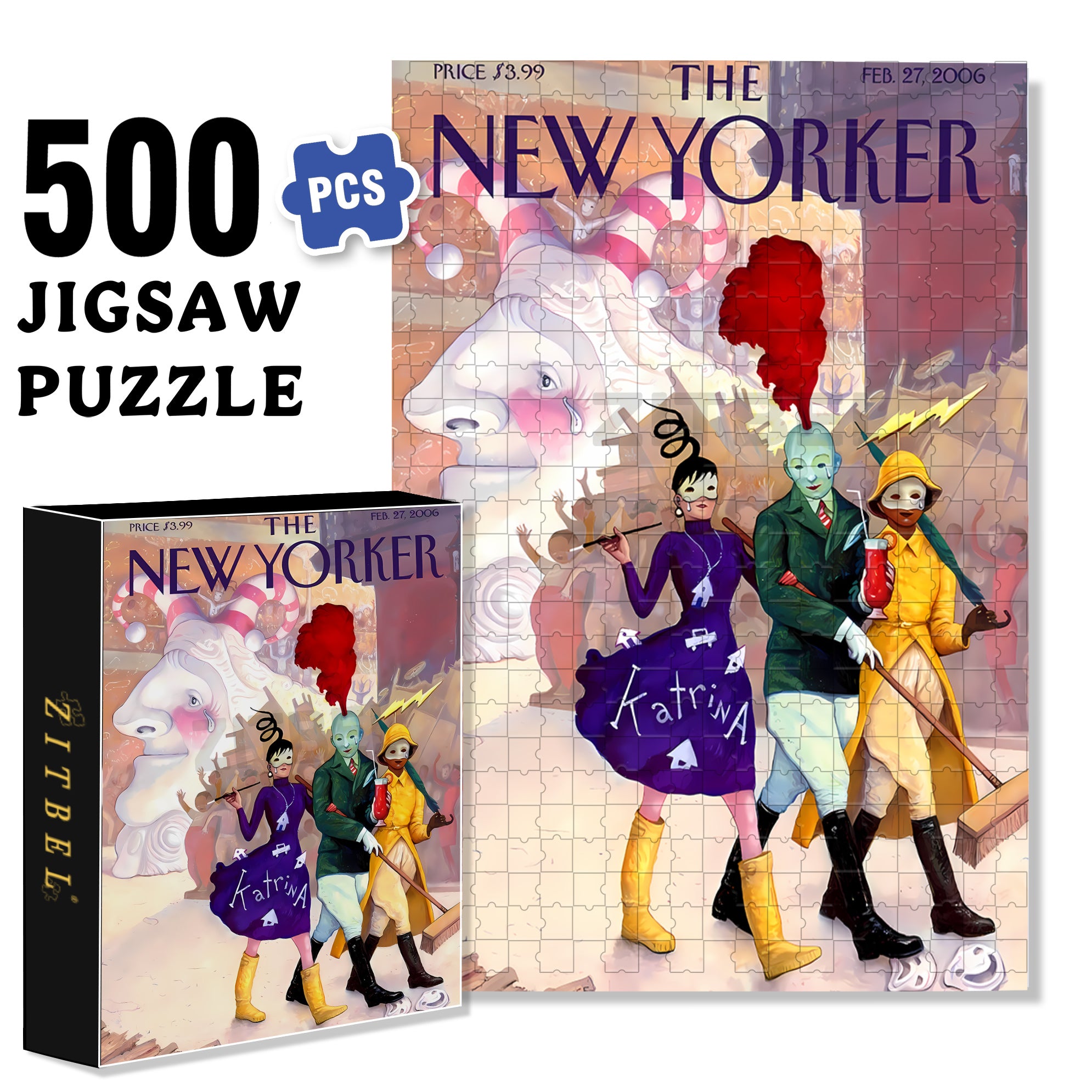 Circus Performances 500pcs/1000pcs Jigsaw Puzzle, Scratch-Resistant, Interactive Family Game & Brain-Boosting DIY Decor, Perfect for Halloween, Christmas & New Year Gifts, Family Puzzle Game
