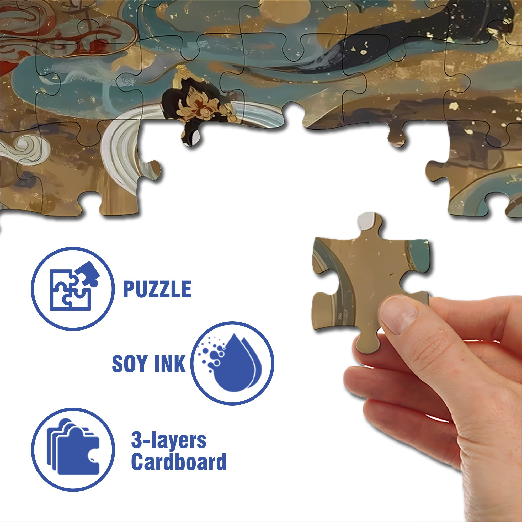 Dunhuang Murals 3 500pcs/1000pcs Jigsaw Puzzle, Scratch-Resistant, Interactive Family Game & Brain-Boosting DIY Decor, Perfect for Halloween, Christmas & New Year Gifts, Family Puzzle Game