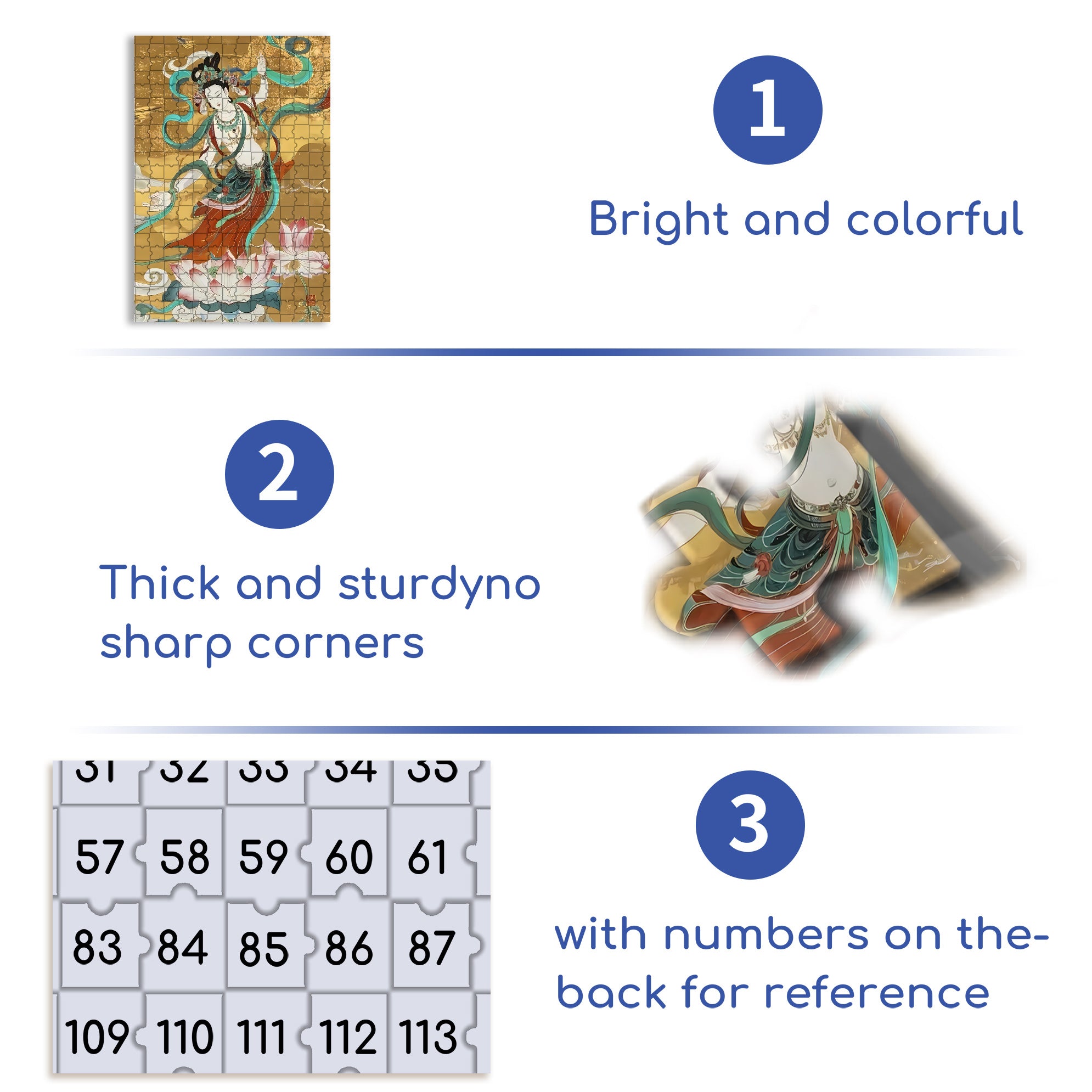 Dunhuang Murals 4 500pcs/1000pcs Jigsaw Puzzle, Scratch-Resistant, Interactive Family Game & Brain-Boosting DIY Decor, Perfect for Halloween, Christmas & New Year Gifts, Family Puzzle Game