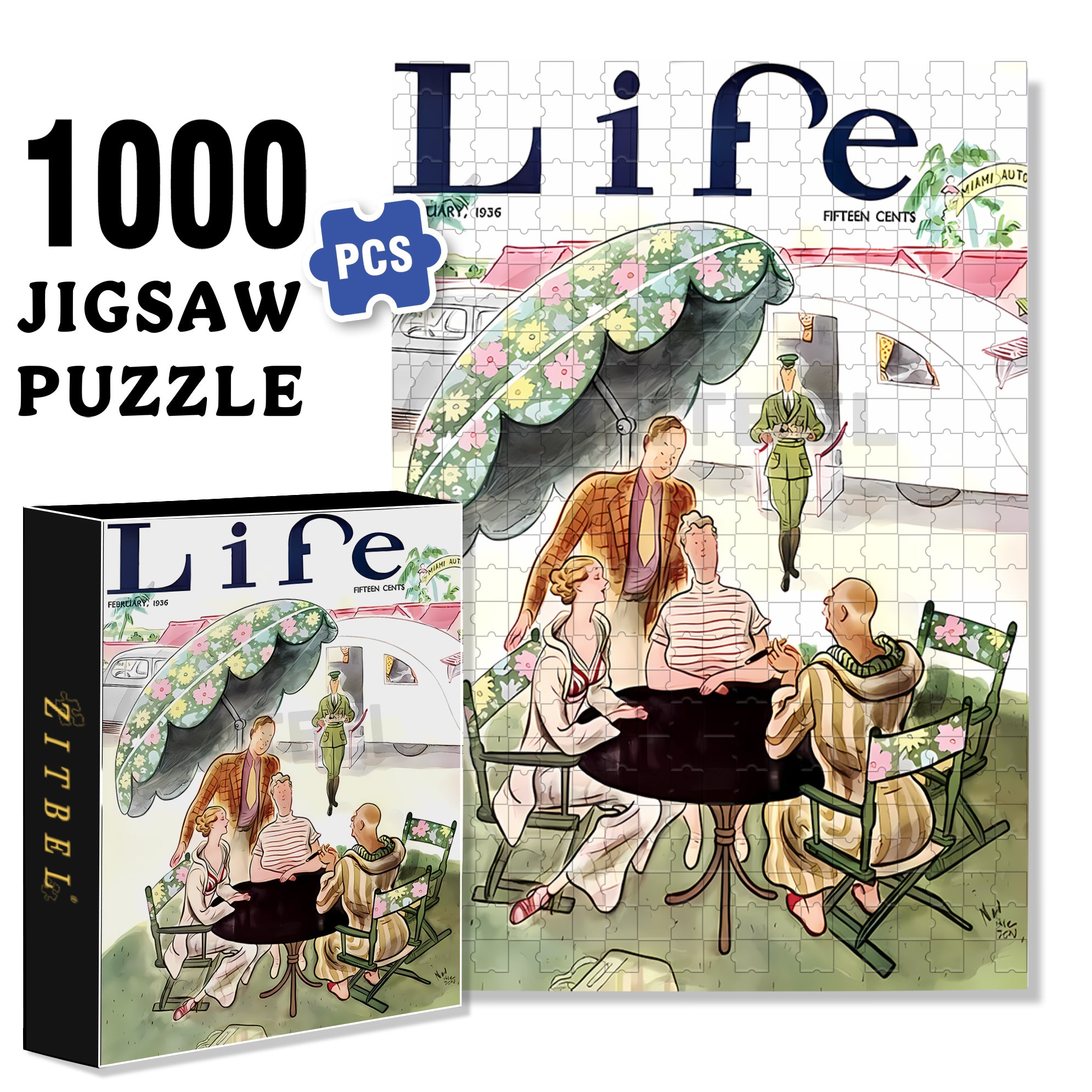 During The Conversation 500pcs/1000pcs Jigsaw Puzzle, Scratch-Resistant, Interactive Family Game & Brain-Boosting DIY Decor, Perfect for Halloween, Christmas & New Year Gifts, Family Puzzle Game