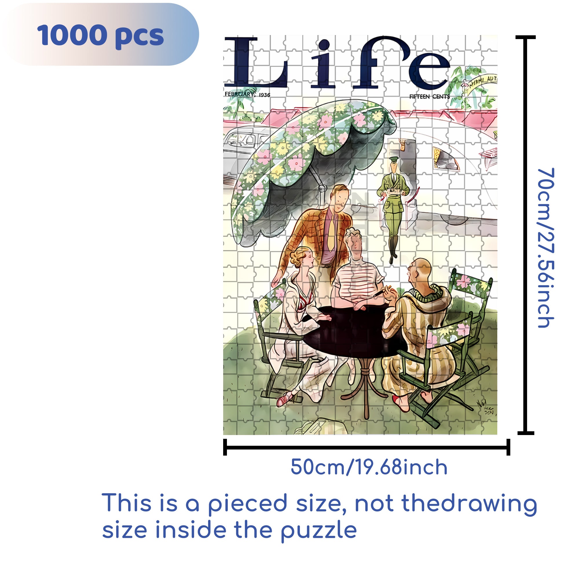 During The Conversation 500pcs/1000pcs Jigsaw Puzzle, Scratch-Resistant, Interactive Family Game & Brain-Boosting DIY Decor, Perfect for Halloween, Christmas & New Year Gifts, Family Puzzle Game