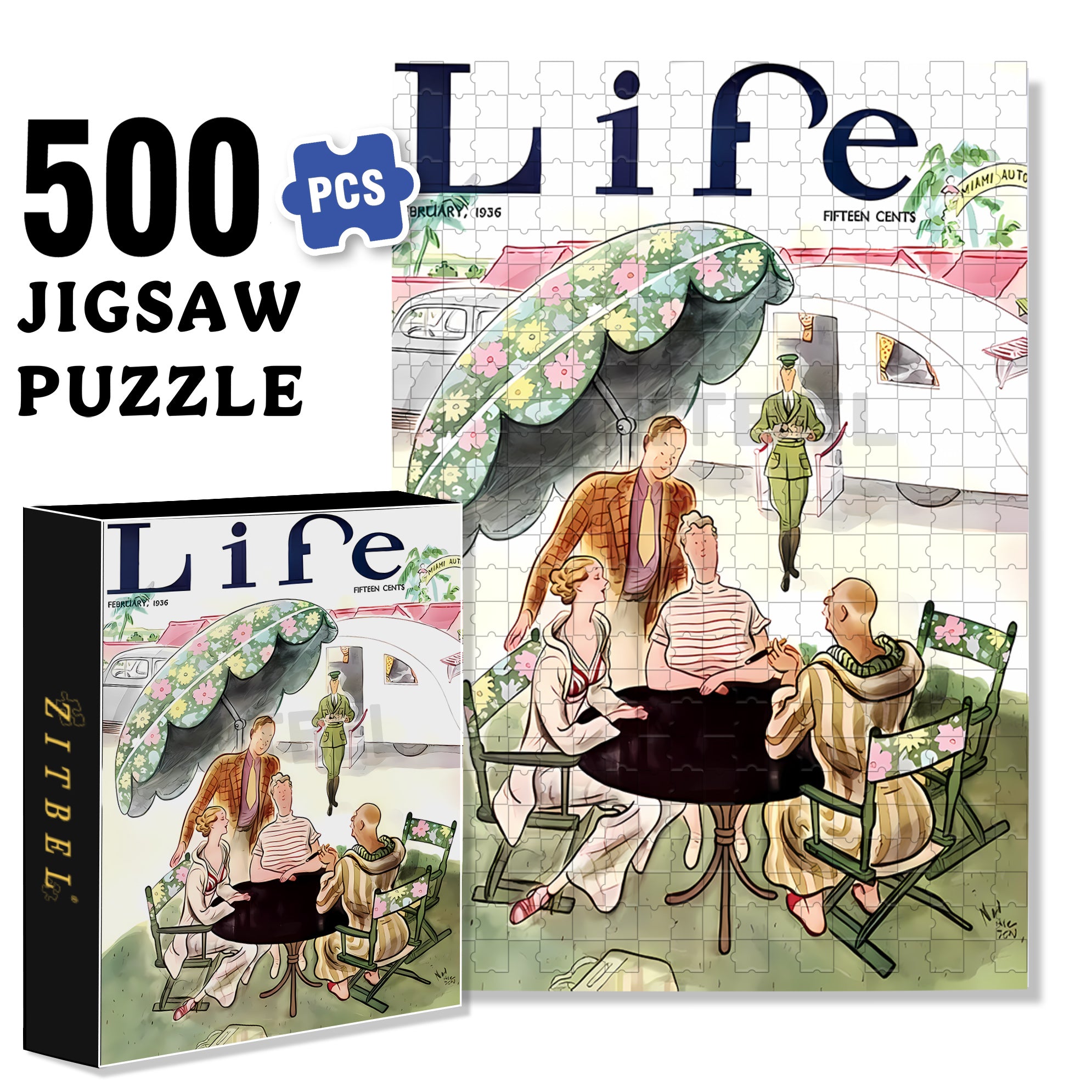 During The Conversation 500pcs/1000pcs Jigsaw Puzzle, Scratch-Resistant, Interactive Family Game & Brain-Boosting DIY Decor, Perfect for Halloween, Christmas & New Year Gifts, Family Puzzle Game