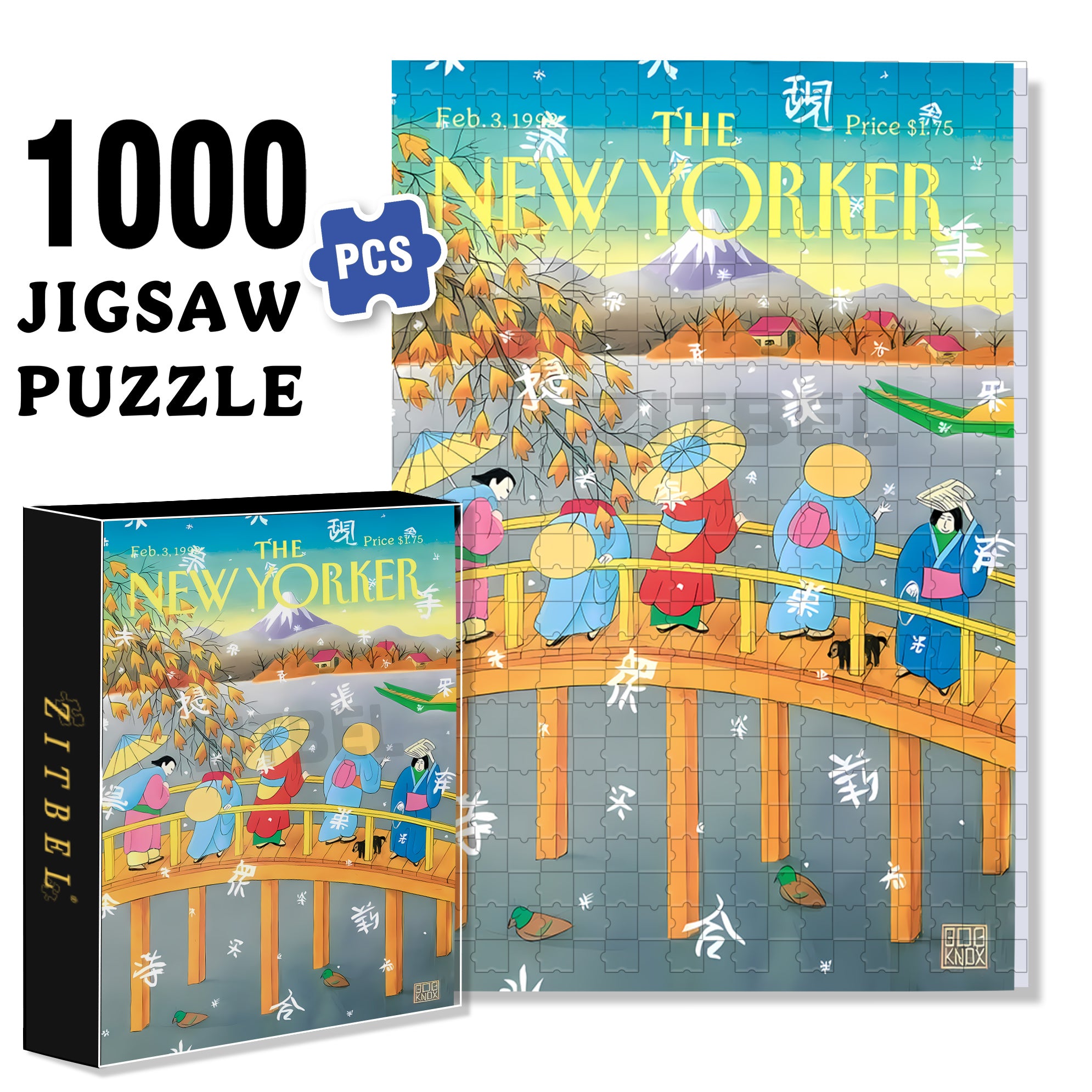 Edo Period 500pcs/1000pcs Jigsaw Puzzle, Scratch-Resistant, Interactive Family Game & Brain-Boosting DIY Decor, Perfect for Halloween, Christmas & New Year Gifts, Family Puzzle Game