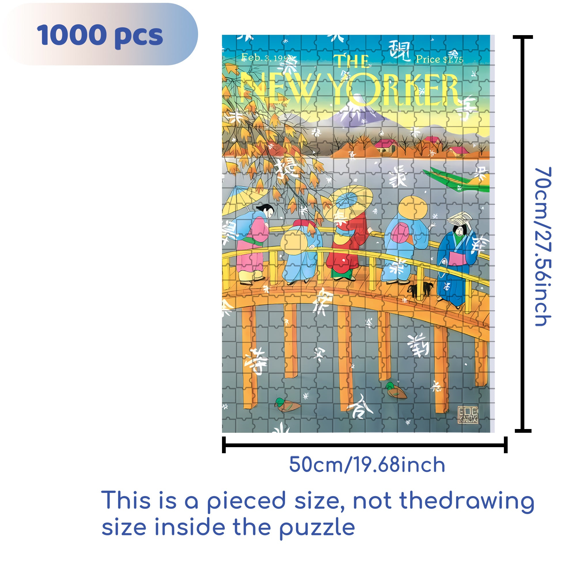 Edo Period 500pcs/1000pcs Jigsaw Puzzle, Scratch-Resistant, Interactive Family Game & Brain-Boosting DIY Decor, Perfect for Halloween, Christmas & New Year Gifts, Family Puzzle Game