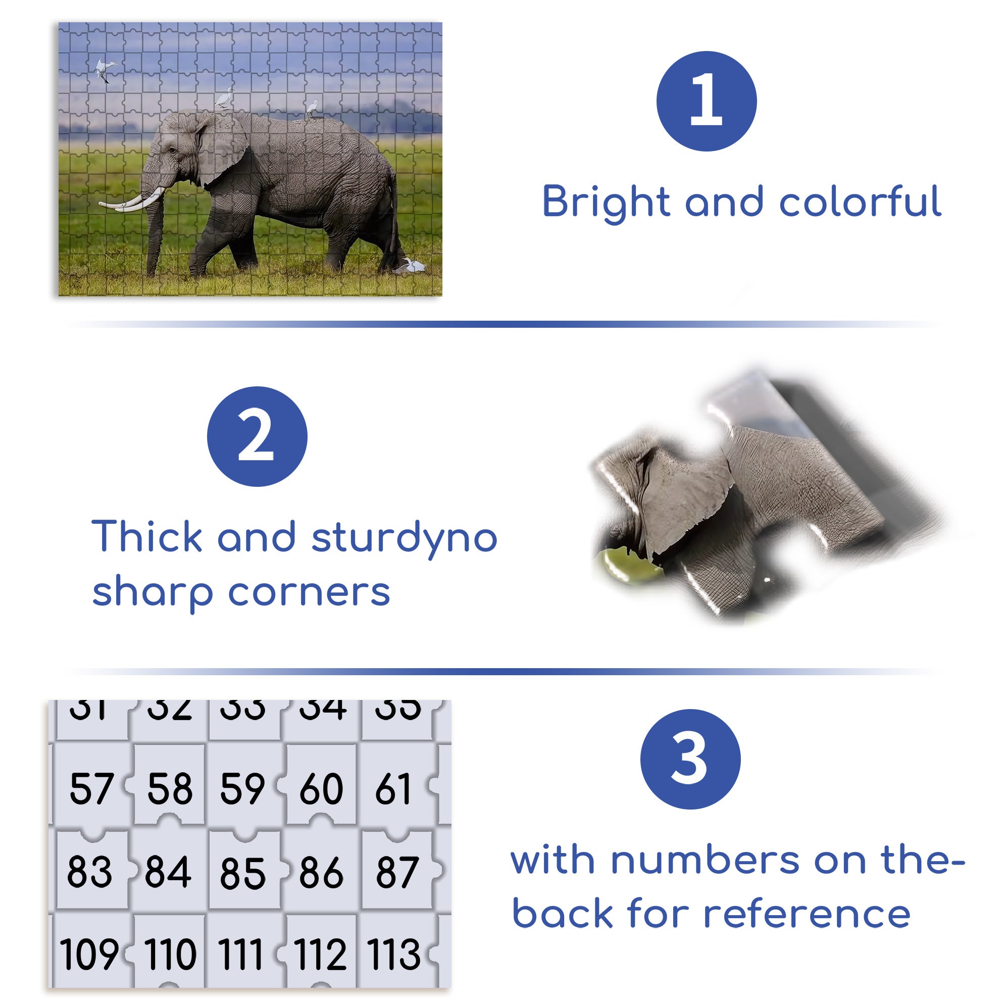 Elephants On The Grassland 500pcs/1000pcs Jigsaw Puzzle, Scratch-Resistant, Interactive Family Game & Brain-Boosting DIY Decor, Perfect for Halloween, Christmas & New Year Gifts, Family Puzzle Game