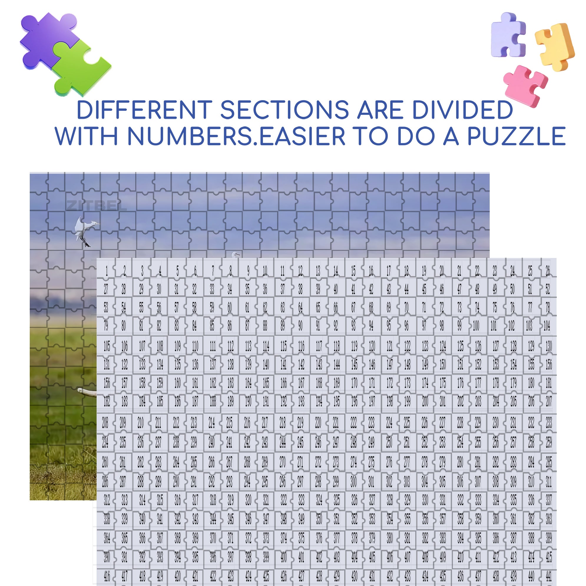 Elephants On The Grassland 500pcs/1000pcs Jigsaw Puzzle, Scratch-Resistant, Interactive Family Game & Brain-Boosting DIY Decor, Perfect for Halloween, Christmas & New Year Gifts, Family Puzzle Game