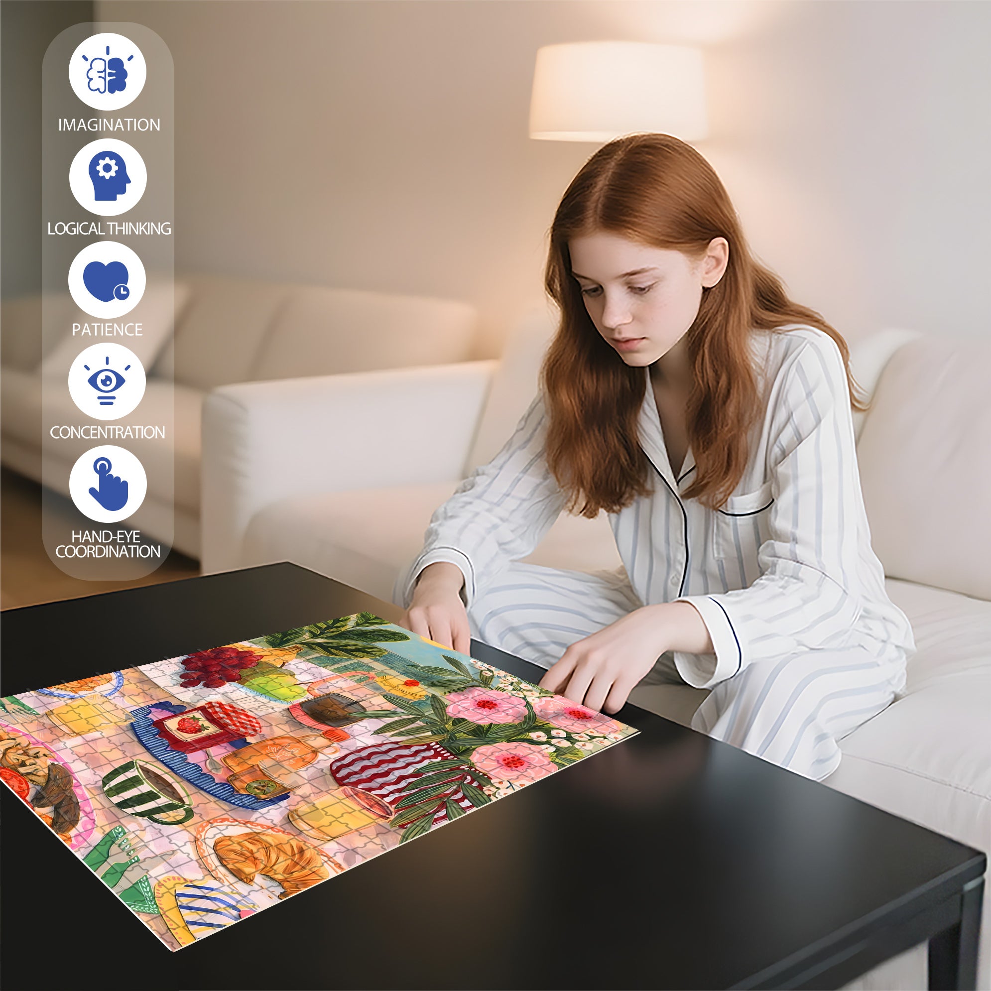 Enjoy It 500pcs/1000pcs Jigsaw Puzzle, Scratch-Resistant, Interactive Family Game & Brain-Boosting DIY Decor, Perfect for Halloween, Christmas & New Year Gifts, Family Puzzle Game