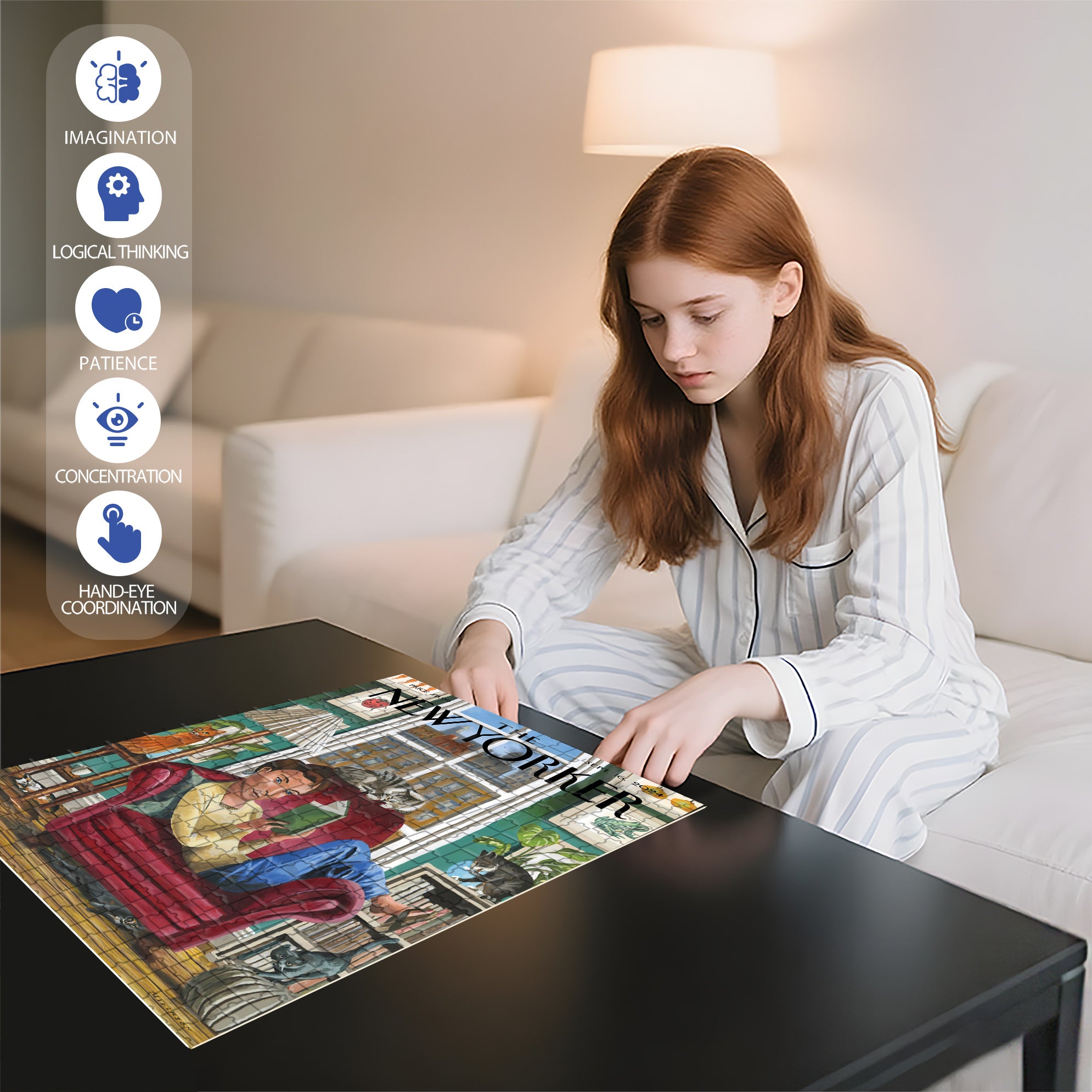 Enjoying Life 500pcs/1000pcs Jigsaw Puzzle, Scratch-Resistant, Interactive Family Game & Brain-Boosting DIY Decor, Perfect for Halloween, Christmas & New Year Gifts, Family Puzzle Game