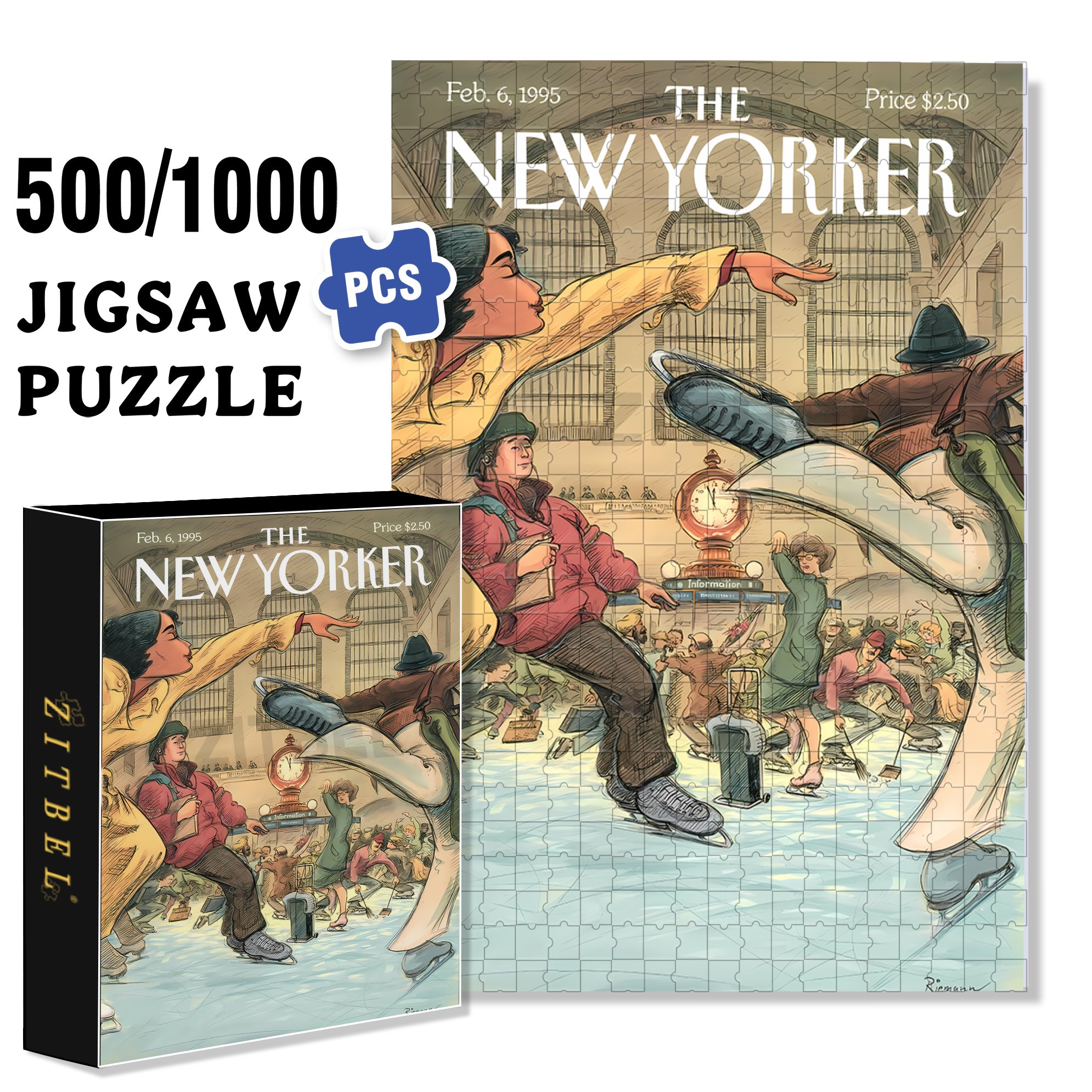 Figure Skating 500pcs/1000pcs Jigsaw Puzzle, Scratch-Resistant, Interactive Family Game & Brain-Boosting DIY Decor, Perfect for Halloween, Christmas & New Year Gifts, Family Puzzle Game