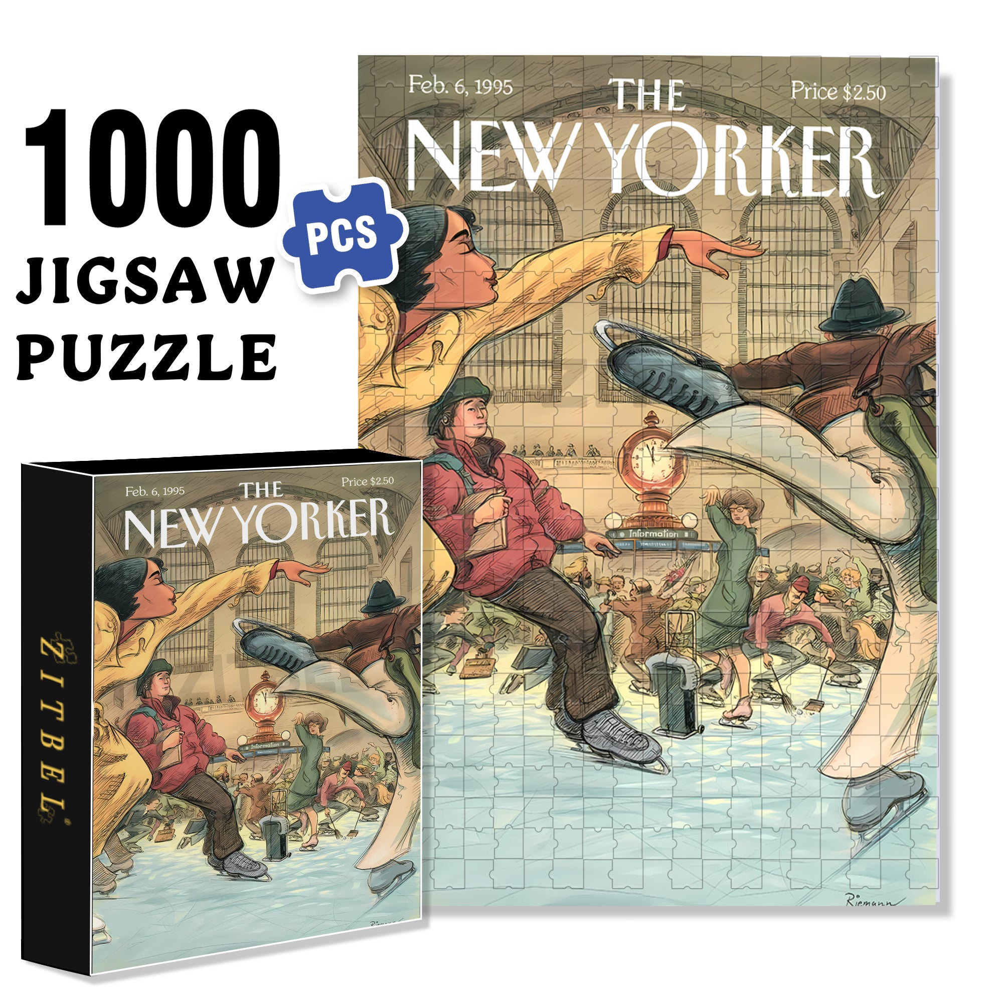 Figure Skating 500pcs/1000pcs Jigsaw Puzzle, Scratch-Resistant, Interactive Family Game & Brain-Boosting DIY Decor, Perfect for Halloween, Christmas & New Year Gifts, Family Puzzle Game
