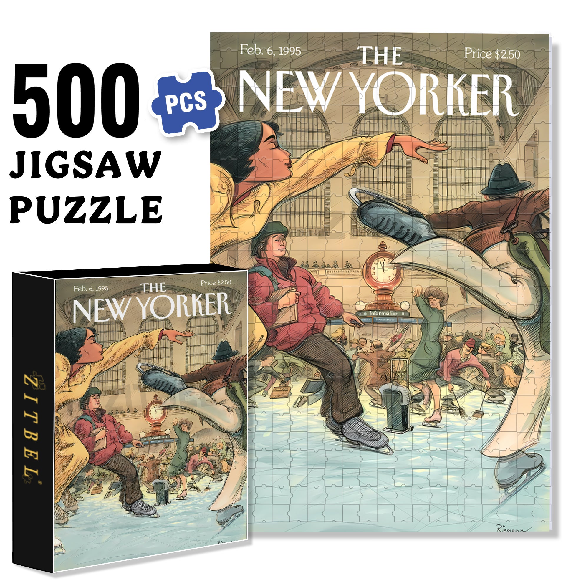 Figure Skating 500pcs/1000pcs Jigsaw Puzzle, Scratch-Resistant, Interactive Family Game & Brain-Boosting DIY Decor, Perfect for Halloween, Christmas & New Year Gifts, Family Puzzle Game