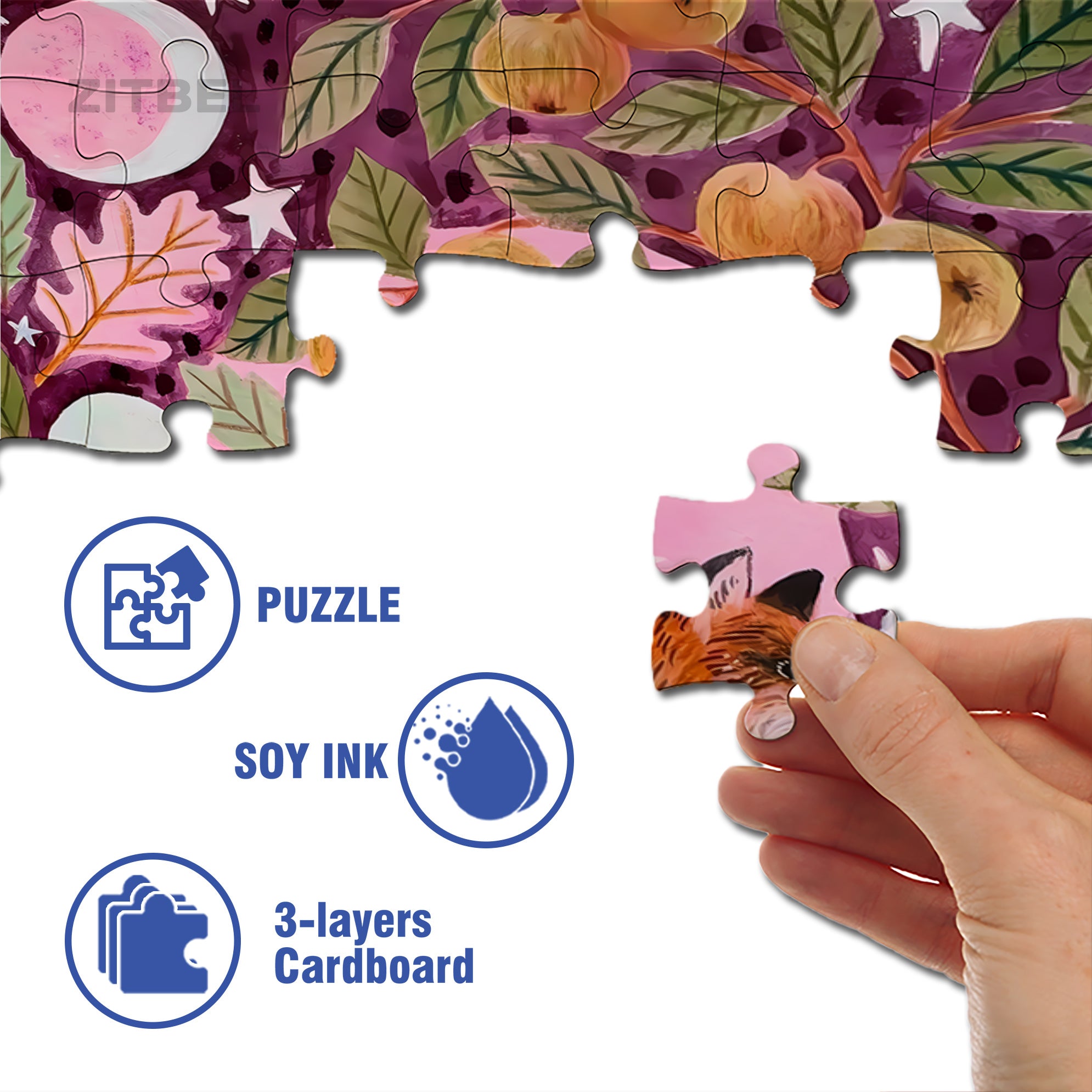 Forest Fox 500pcs/1000pcs Jigsaw Puzzle, Scratch-Resistant, Interactive Family Game & Brain-Boosting DIY Decor, Perfect for Halloween, Christmas & New Year Gifts, Family Puzzle Game