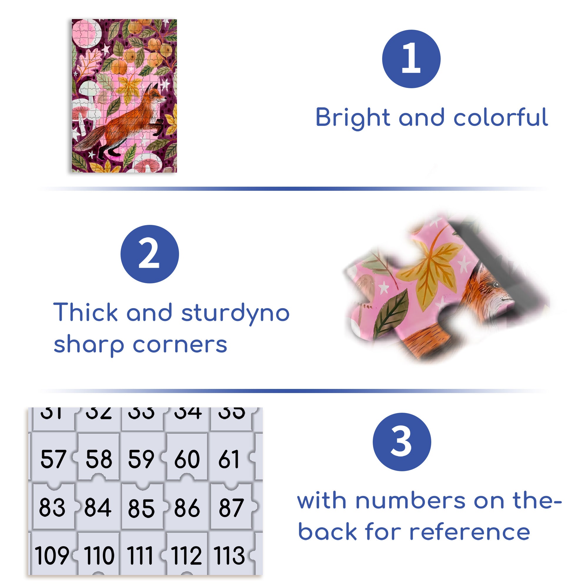 Forest Fox 500pcs/1000pcs Jigsaw Puzzle, Scratch-Resistant, Interactive Family Game & Brain-Boosting DIY Decor, Perfect for Halloween, Christmas & New Year Gifts, Family Puzzle Game
