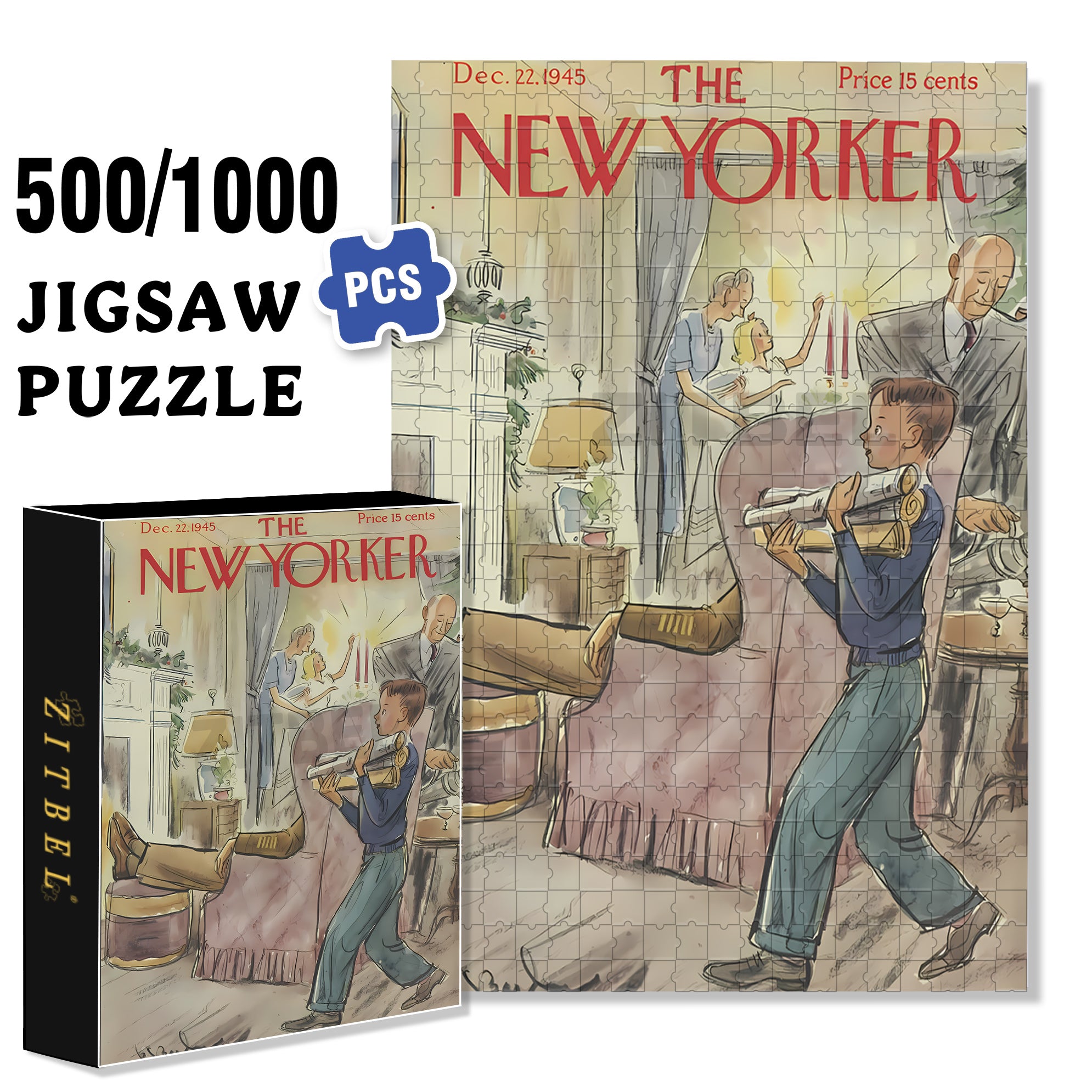 Good Boy 500pcs/1000pcs Jigsaw Puzzle, Scratch-Resistant, Interactive Family Game & Brain-Boosting DIY Decor, Perfect for Halloween, Christmas & New Year Gifts, Family Puzzle Game