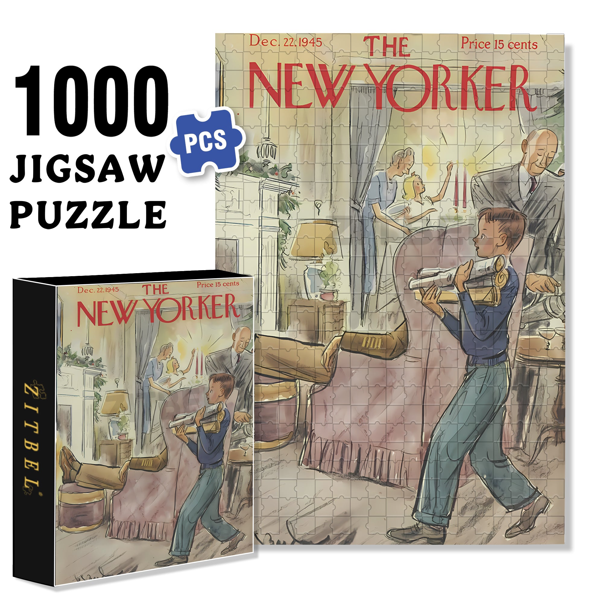 Good Boy 500pcs/1000pcs Jigsaw Puzzle, Scratch-Resistant, Interactive Family Game & Brain-Boosting DIY Decor, Perfect for Halloween, Christmas & New Year Gifts, Family Puzzle Game