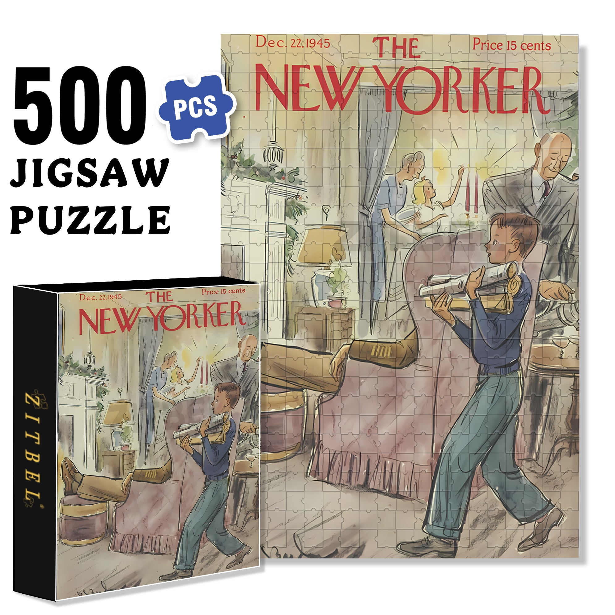 Good Boy 500pcs/1000pcs Jigsaw Puzzle, Scratch-Resistant, Interactive Family Game & Brain-Boosting DIY Decor, Perfect for Halloween, Christmas & New Year Gifts, Family Puzzle Game