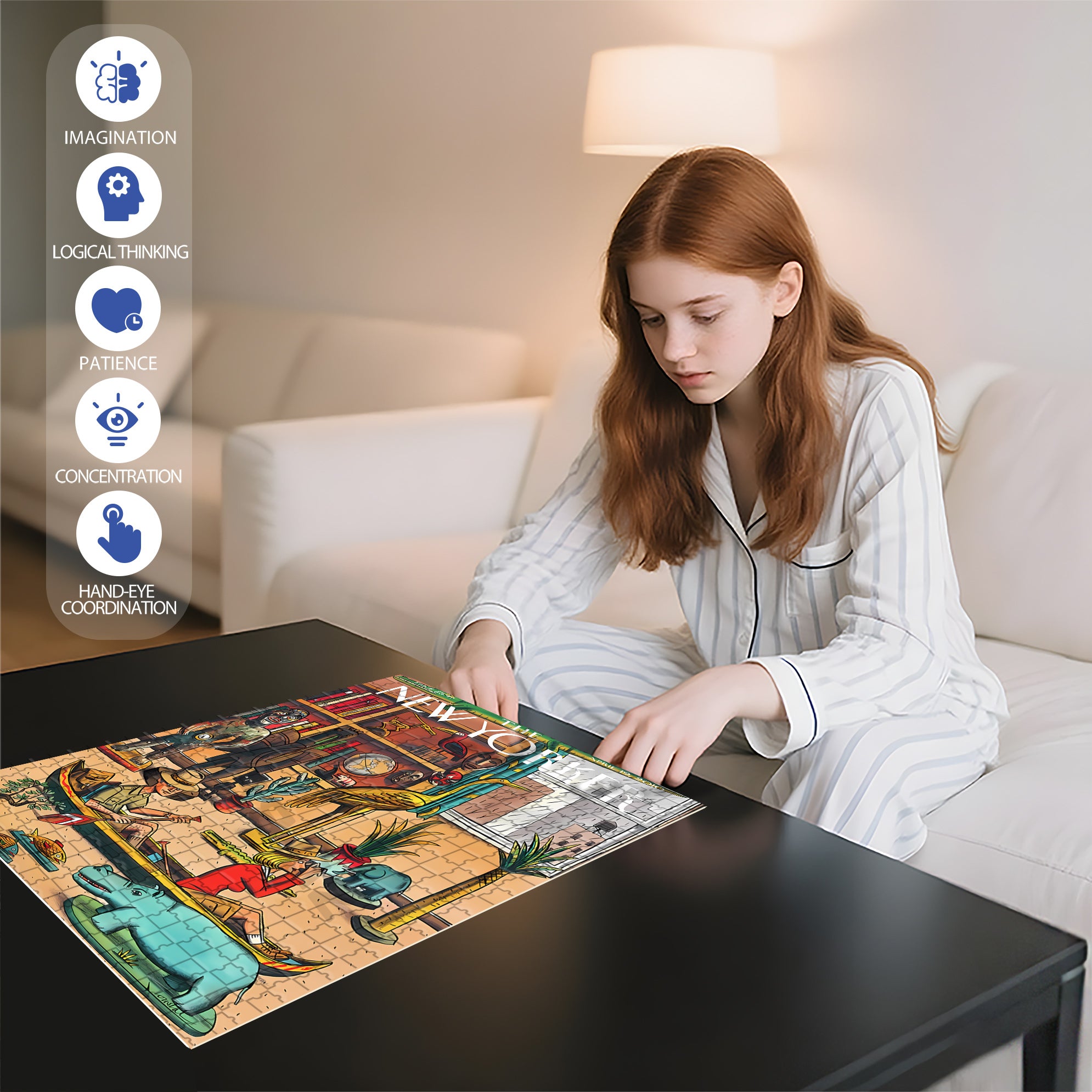 Home Adventures 500pcs/1000pcs Jigsaw Puzzle, Scratch-Resistant, Interactive Family Game & Brain-Boosting DIY Decor, Perfect for Halloween, Christmas & New Year Gifts, Family Puzzle Game