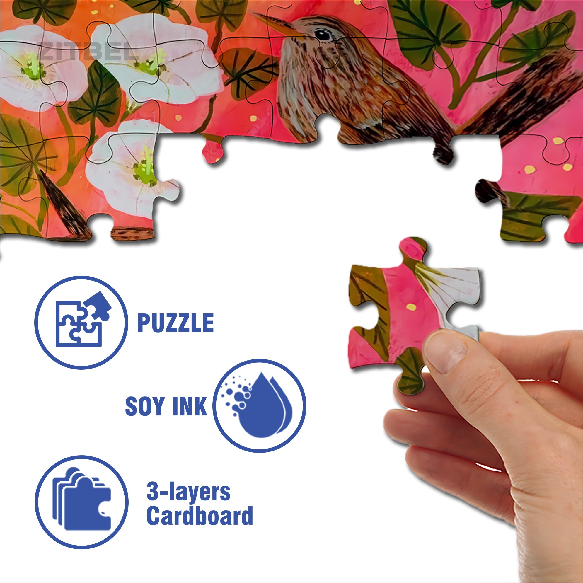Joy Of Bird 500pcs/1000pcs Jigsaw Puzzle, Scratch-Resistant, Interactive Family Game & Brain-Boosting DIY Decor, Perfect for Halloween, Christmas & New Year Gifts, Family Puzzle Game