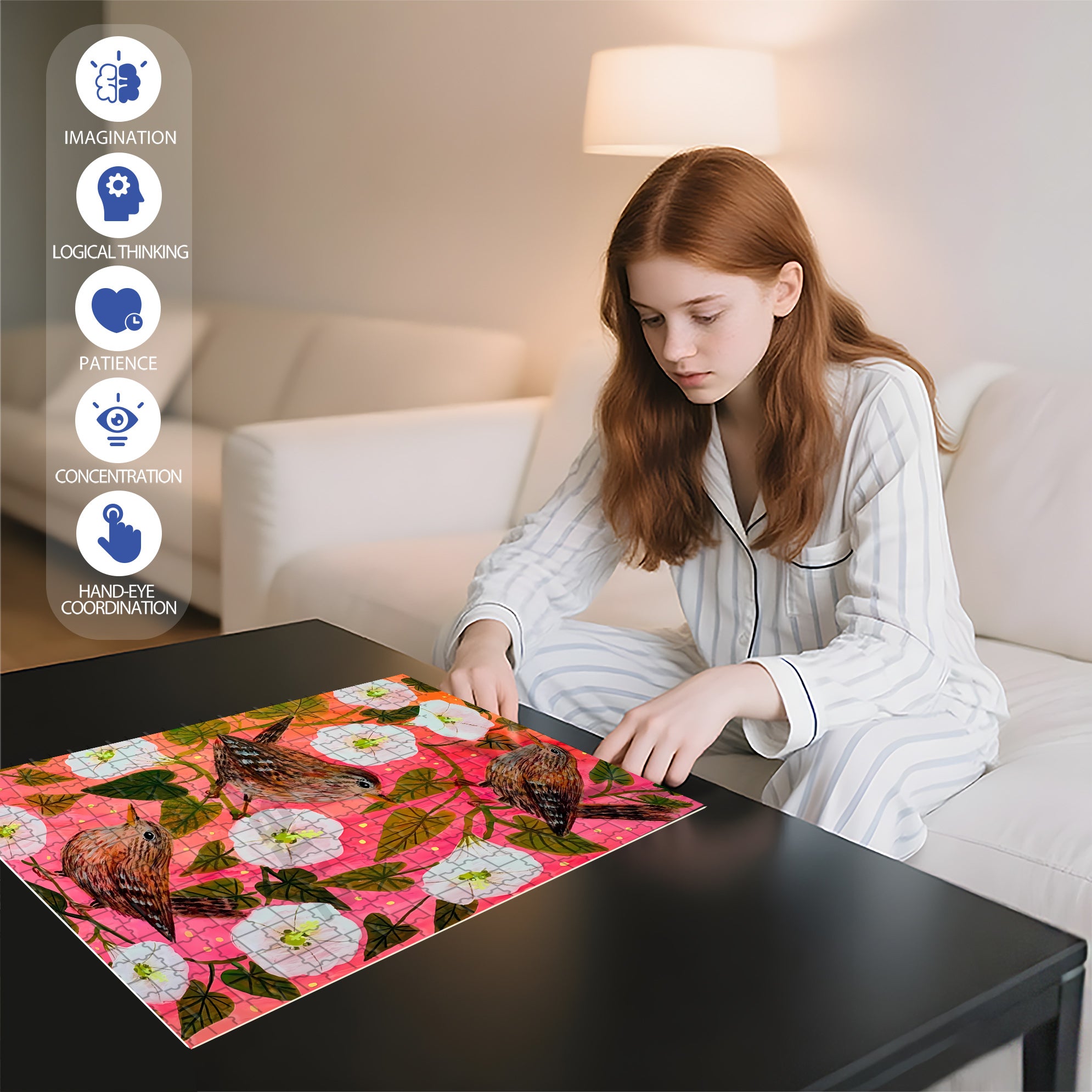 Joy Of Bird 500pcs/1000pcs Jigsaw Puzzle, Scratch-Resistant, Interactive Family Game & Brain-Boosting DIY Decor, Perfect for Halloween, Christmas & New Year Gifts, Family Puzzle Game