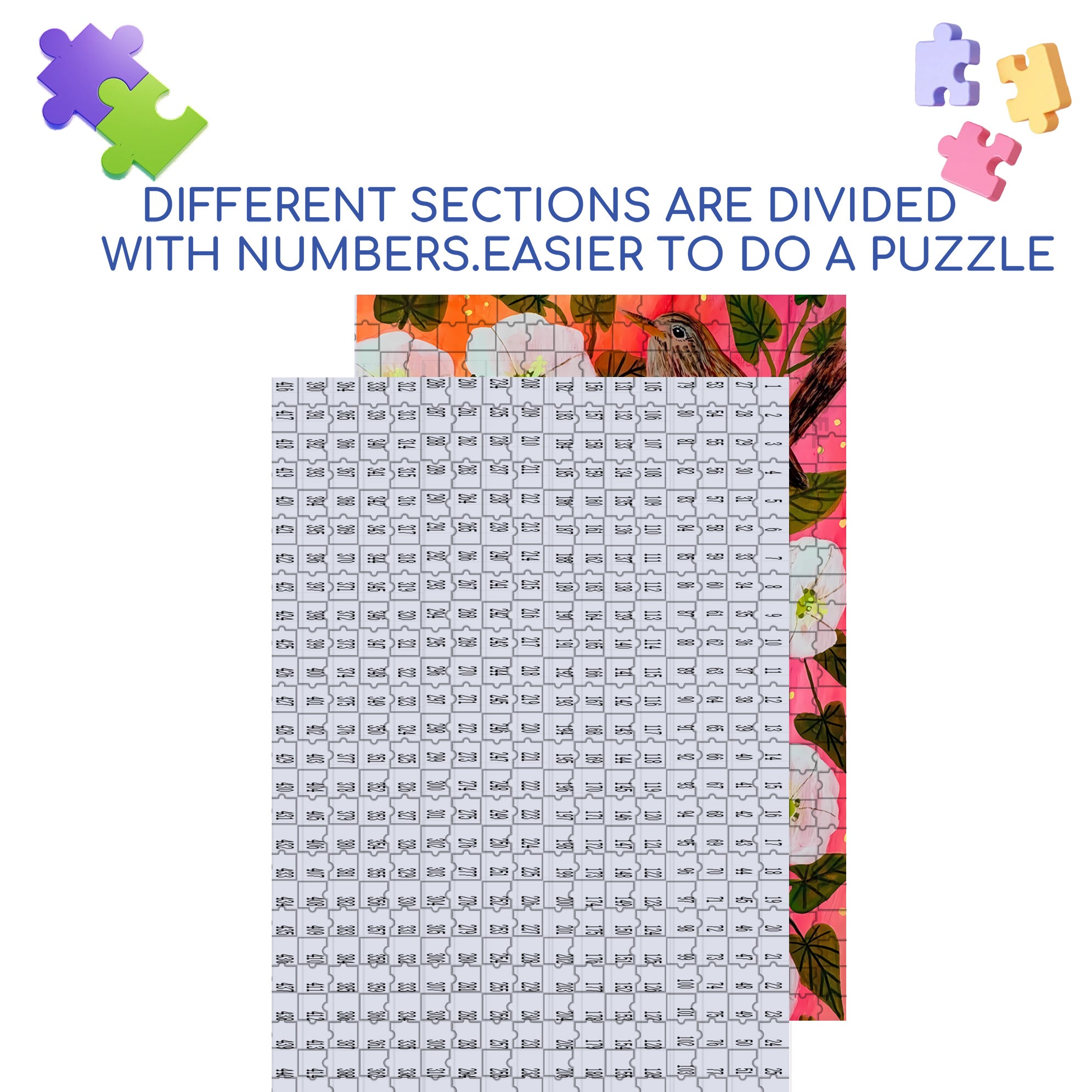Joy Of Bird 500pcs/1000pcs Jigsaw Puzzle, Scratch-Resistant, Interactive Family Game & Brain-Boosting DIY Decor, Perfect for Halloween, Christmas & New Year Gifts, Family Puzzle Game