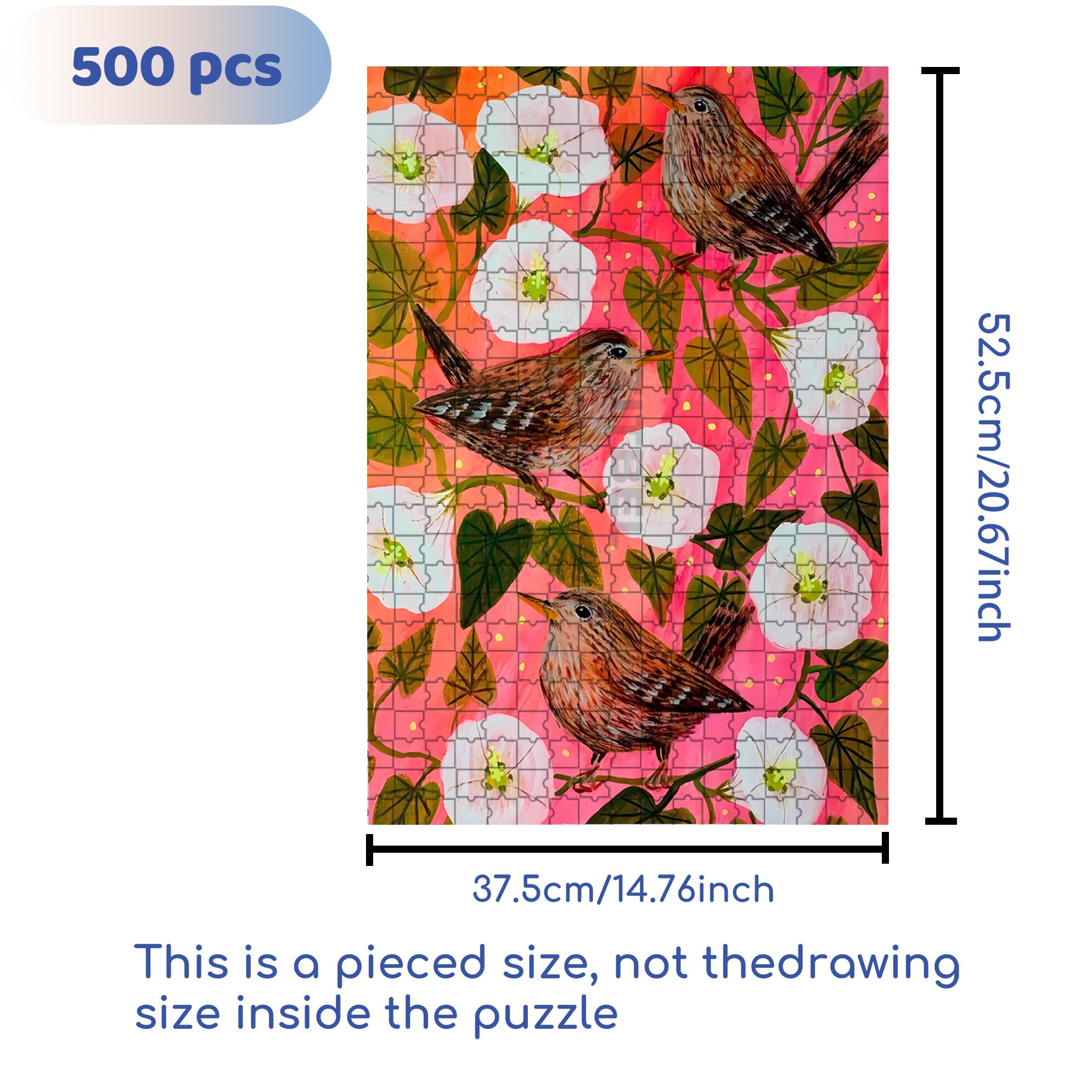 Joy Of Bird 500pcs/1000pcs Jigsaw Puzzle, Scratch-Resistant, Interactive Family Game & Brain-Boosting DIY Decor, Perfect for Halloween, Christmas & New Year Gifts, Family Puzzle Game