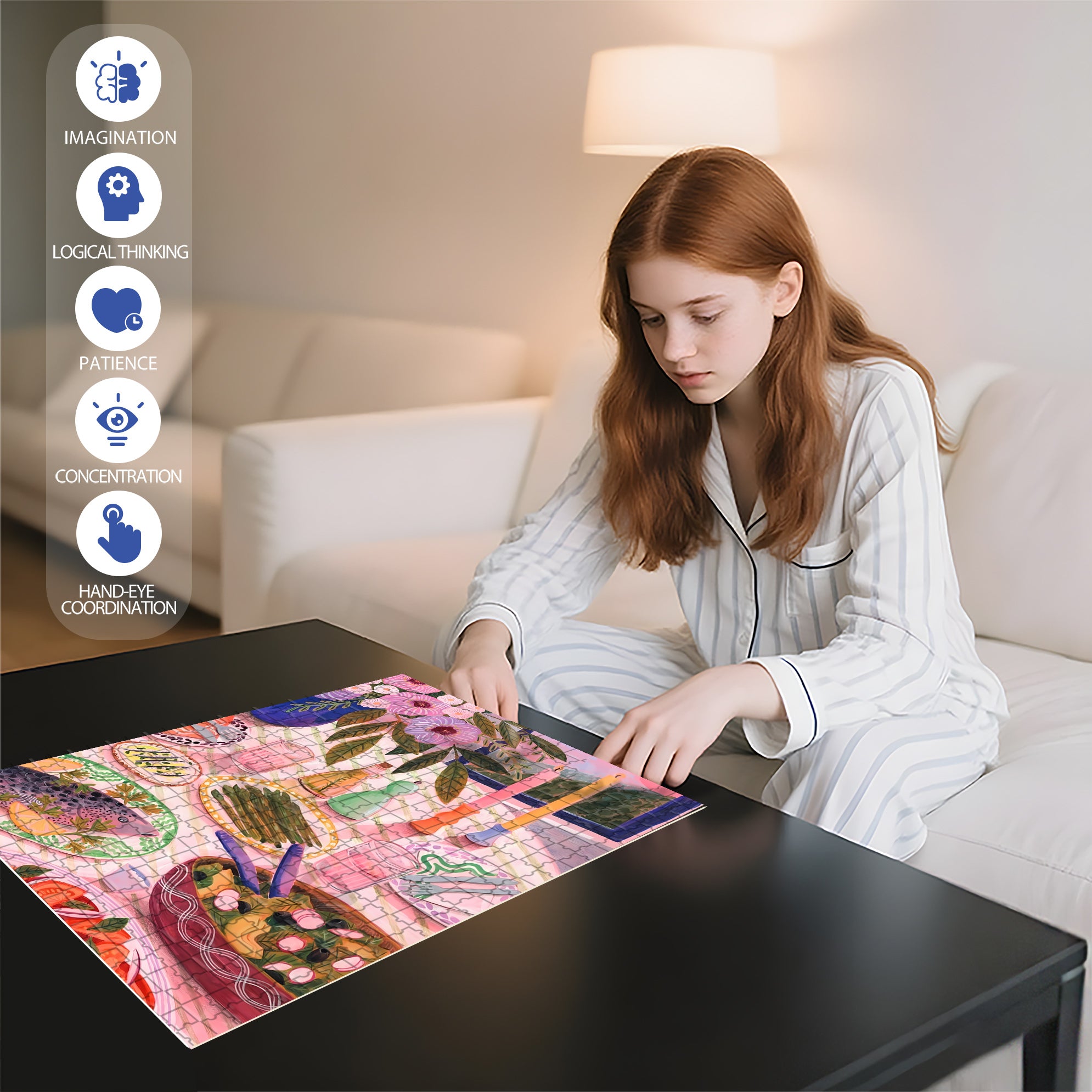 Lemon Baked Sea Bass 500pcs/1000pcs Jigsaw Puzzle, Scratch-Resistant, Interactive Family Game & Brain-Boosting DIY Decor, Perfect for Halloween, Christmas & New Year Gifts, Family Puzzle Game