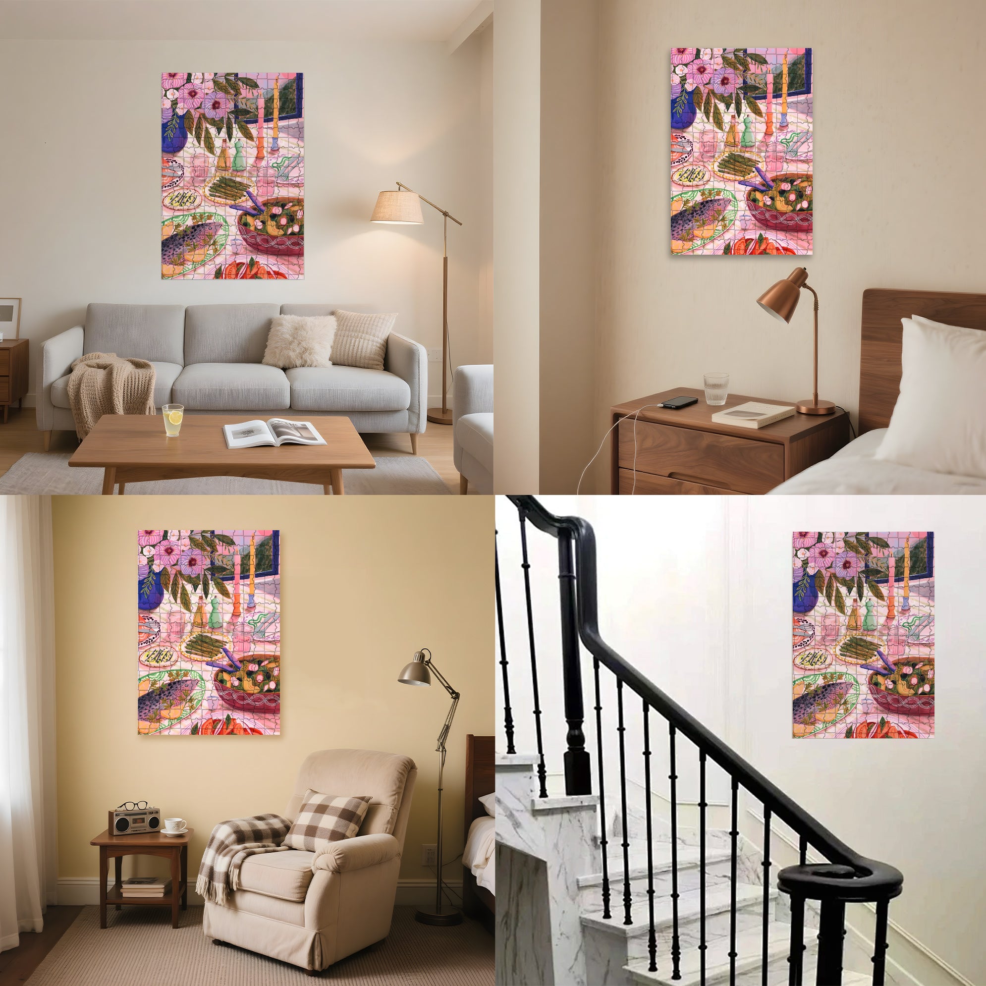 Lemon Baked Sea Bass 500pcs/1000pcs Jigsaw Puzzle, Scratch-Resistant, Interactive Family Game & Brain-Boosting DIY Decor, Perfect for Halloween, Christmas & New Year Gifts, Family Puzzle Game