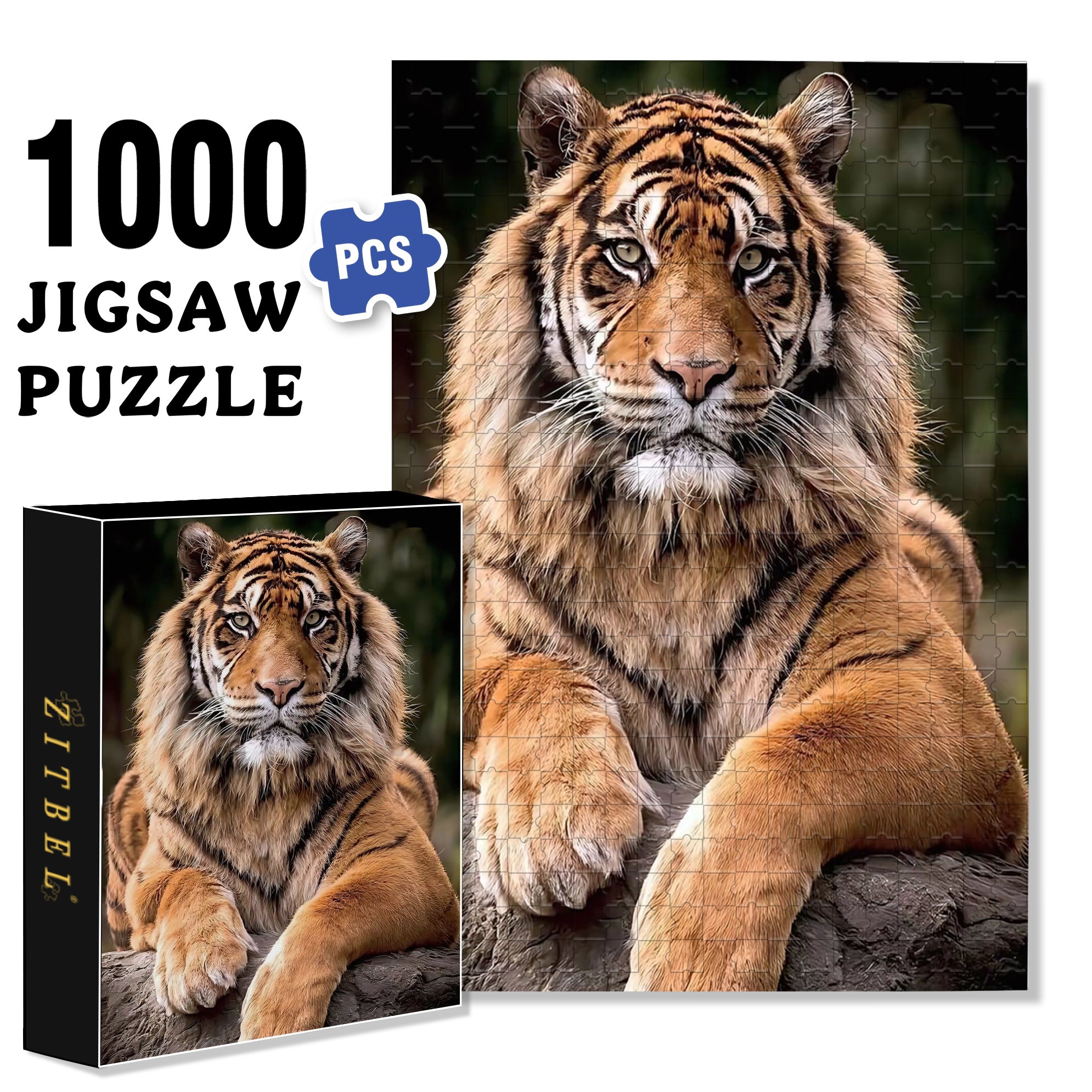 Mighty And Domineering 500pcs/1000pcs Jigsaw Puzzle, Scratch-Resistant, Interactive Family Game & Brain-Boosting DIY Decor, Perfect for Halloween, Christmas & New Year Gifts, Family Puzzle Game
