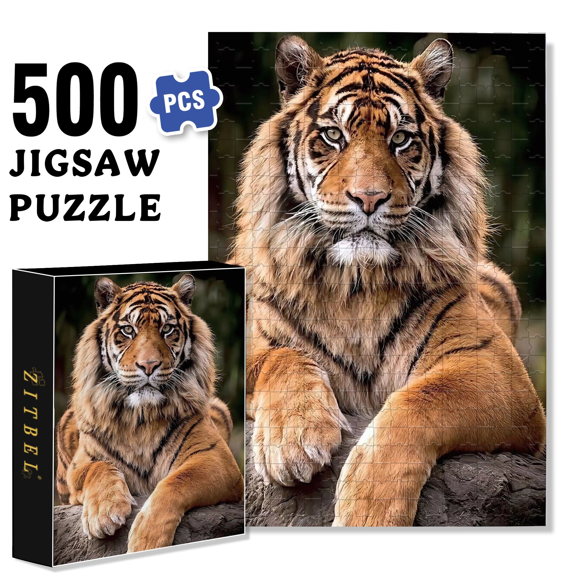 Mighty And Domineering 500pcs/1000pcs Jigsaw Puzzle, Scratch-Resistant, Interactive Family Game & Brain-Boosting DIY Decor, Perfect for Halloween, Christmas & New Year Gifts, Family Puzzle Game