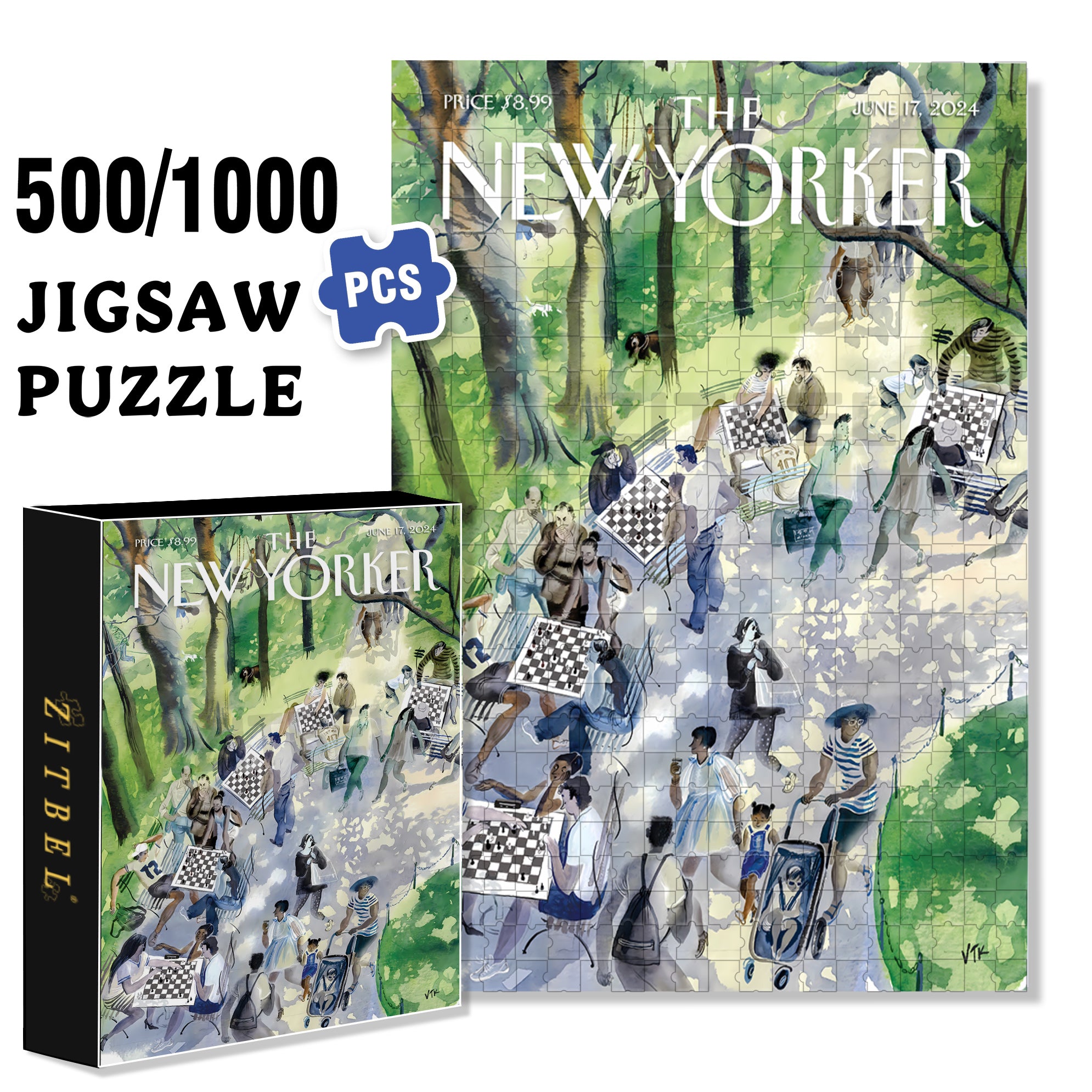 Pawns in the Park 500pcs/1000pcs Jigsaw Puzzle, Scratch-Resistant, Interactive Family Game & Brain-Boosting DIY Decor, Perfect for Halloween, Christmas & New Year Gifts, Family Puzzle Game