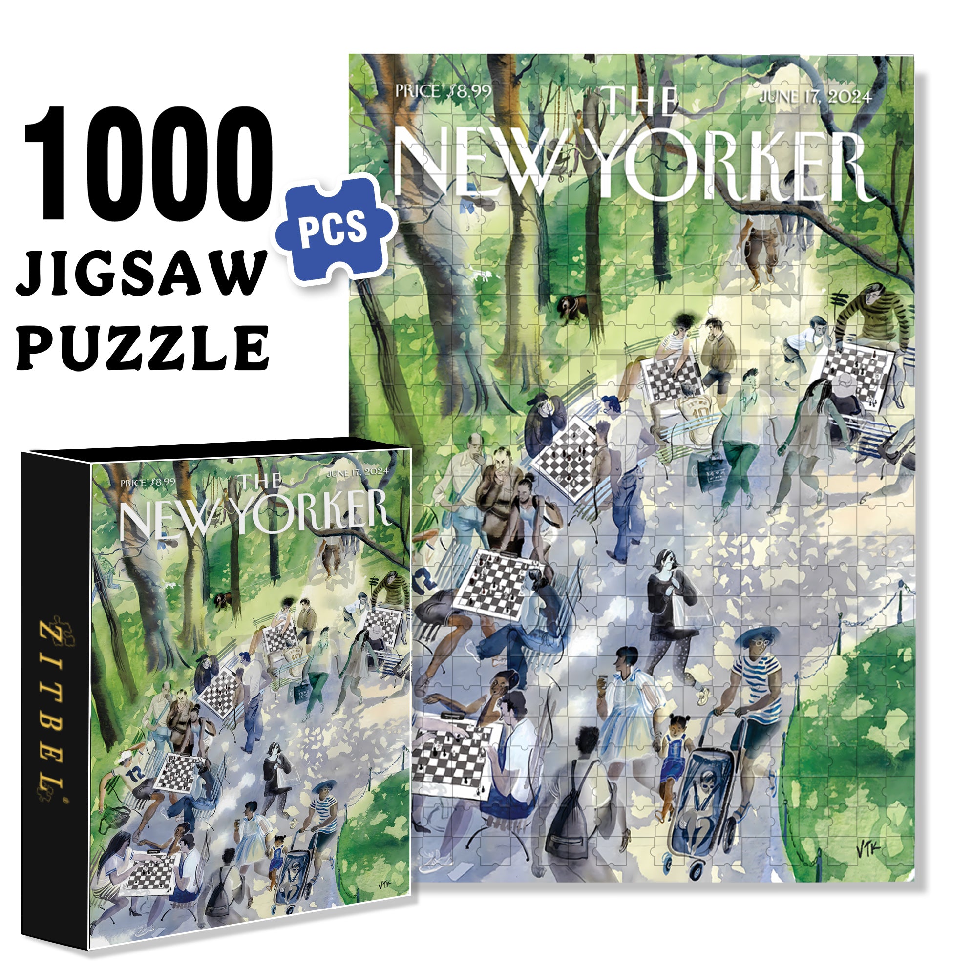 Pawns in the Park 500pcs/1000pcs Jigsaw Puzzle, Scratch-Resistant, Interactive Family Game & Brain-Boosting DIY Decor, Perfect for Halloween, Christmas & New Year Gifts, Family Puzzle Game