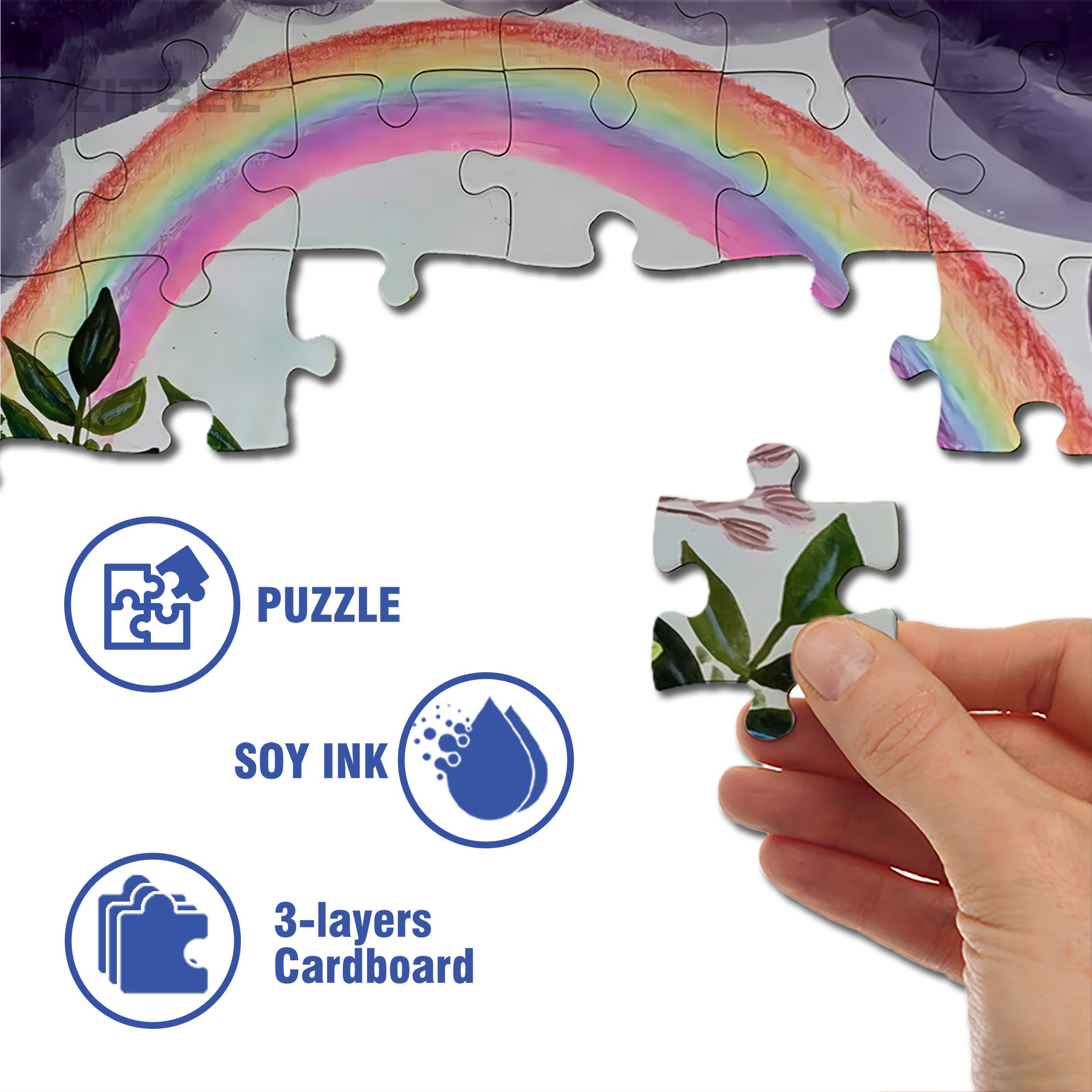 Rainbow And Bird 500pcs/1000pcs Jigsaw Puzzle, Scratch-Resistant, Interactive Family Game & Brain-Boosting DIY Decor, Perfect for Halloween, Christmas & New Year Gifts, Family Puzzle Game