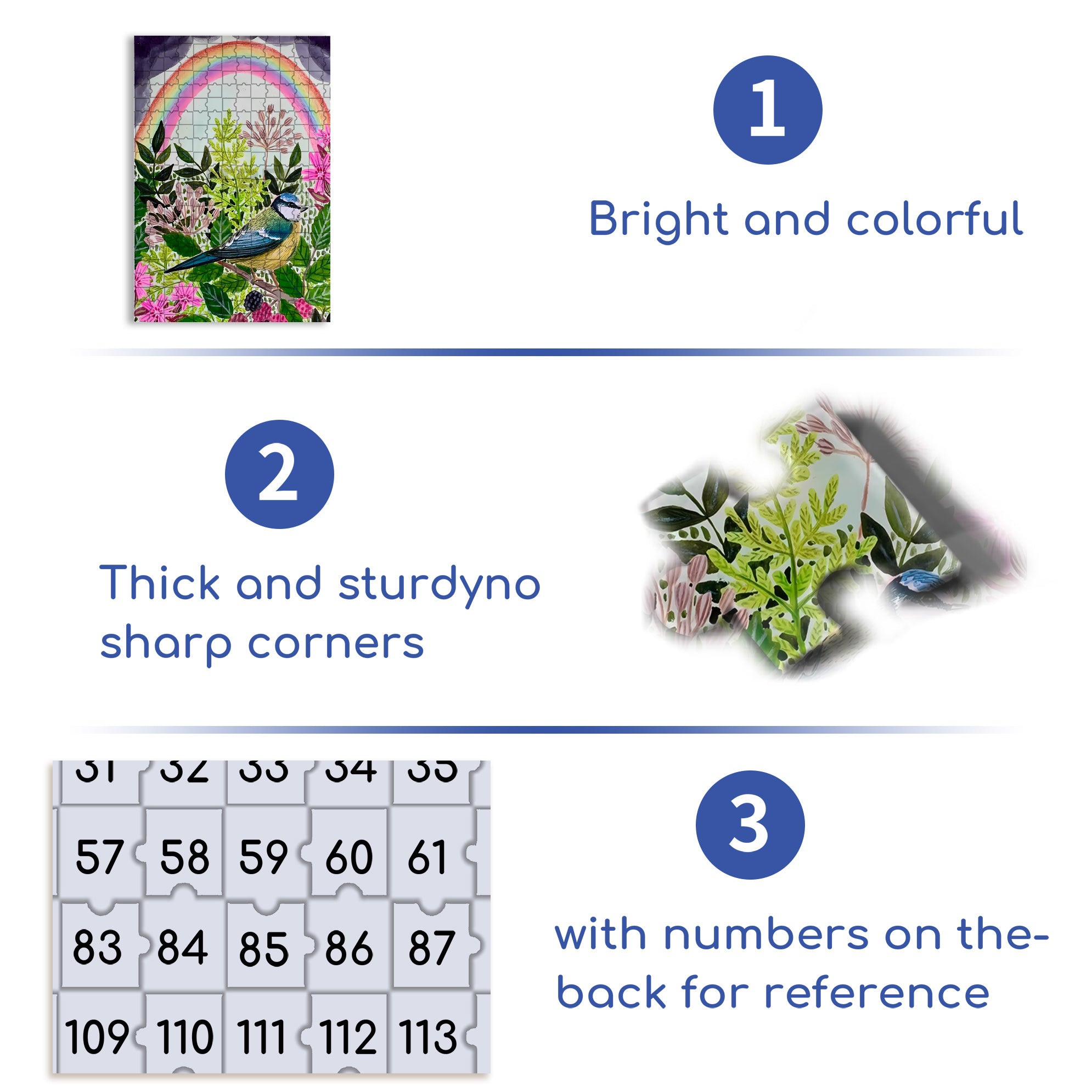 Rainbow And Bird 500pcs/1000pcs Jigsaw Puzzle, Scratch-Resistant, Interactive Family Game & Brain-Boosting DIY Decor, Perfect for Halloween, Christmas & New Year Gifts, Family Puzzle Game