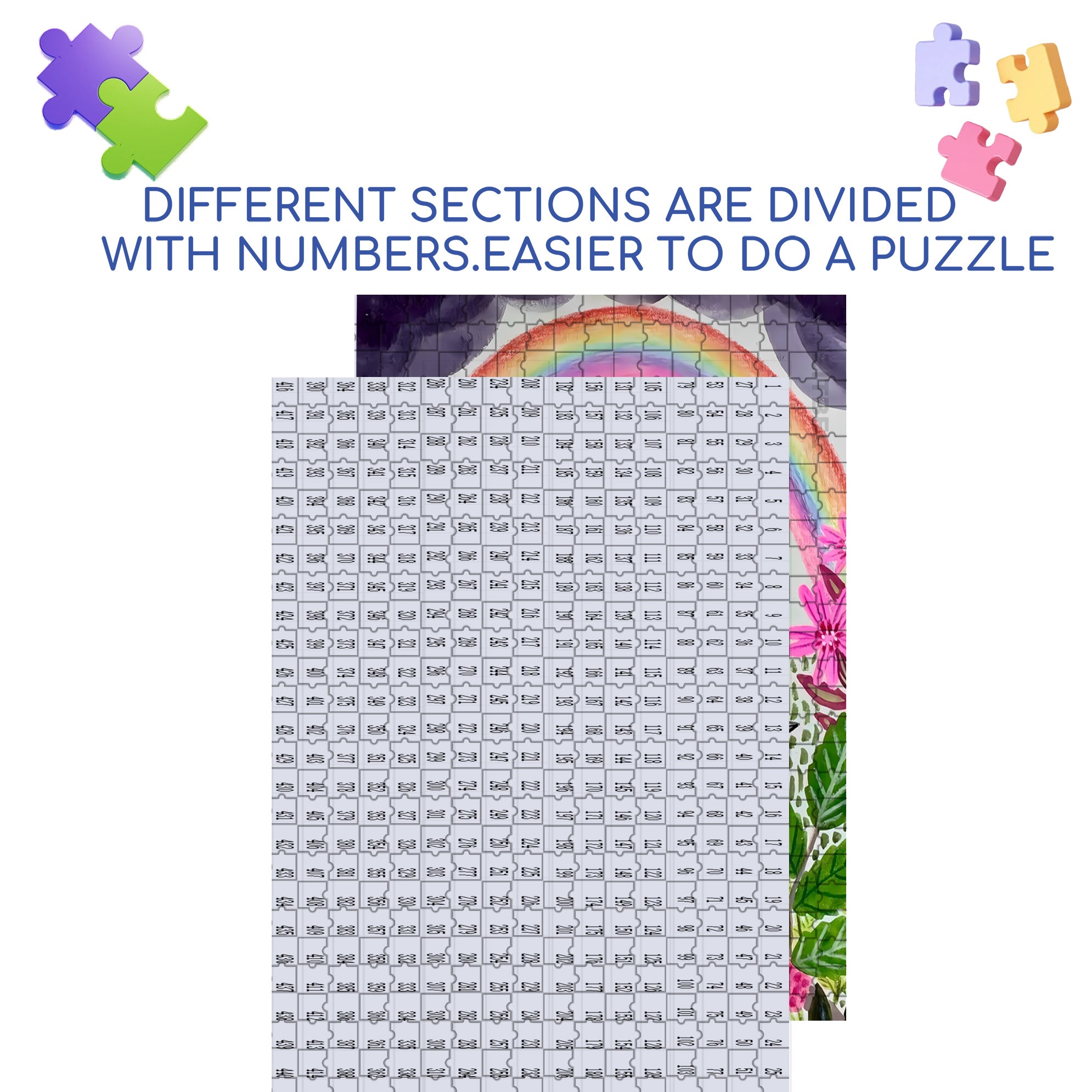 Rainbow And Bird 500pcs/1000pcs Jigsaw Puzzle, Scratch-Resistant, Interactive Family Game & Brain-Boosting DIY Decor, Perfect for Halloween, Christmas & New Year Gifts, Family Puzzle Game
