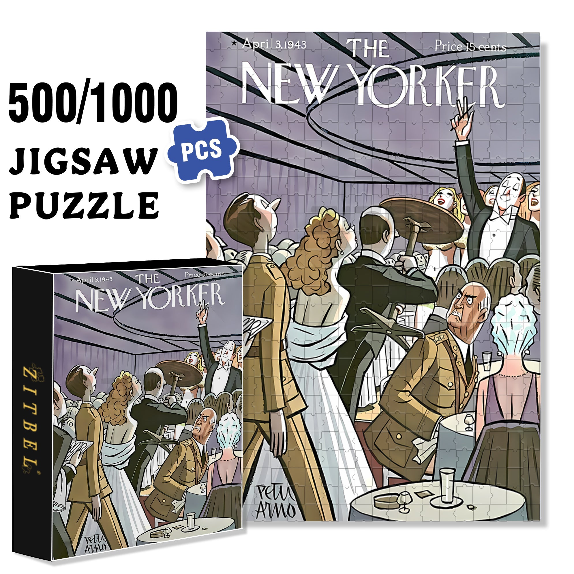 Riot 500pcs/1000pcs Jigsaw Puzzle, Scratch-Resistant, Interactive Family Game & Brain-Boosting DIY Decor, Perfect for Halloween, Christmas & New Year Gifts, Family Puzzle Game